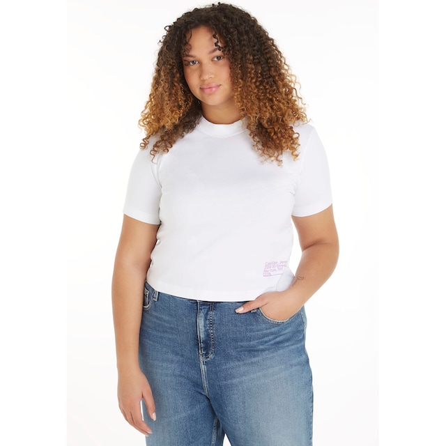 Calvin Klein Jeans T-Shirt »CK ADDRESS LOGO BABY TEE«, mit hohem  Rundhalsausschnitt bei ♕