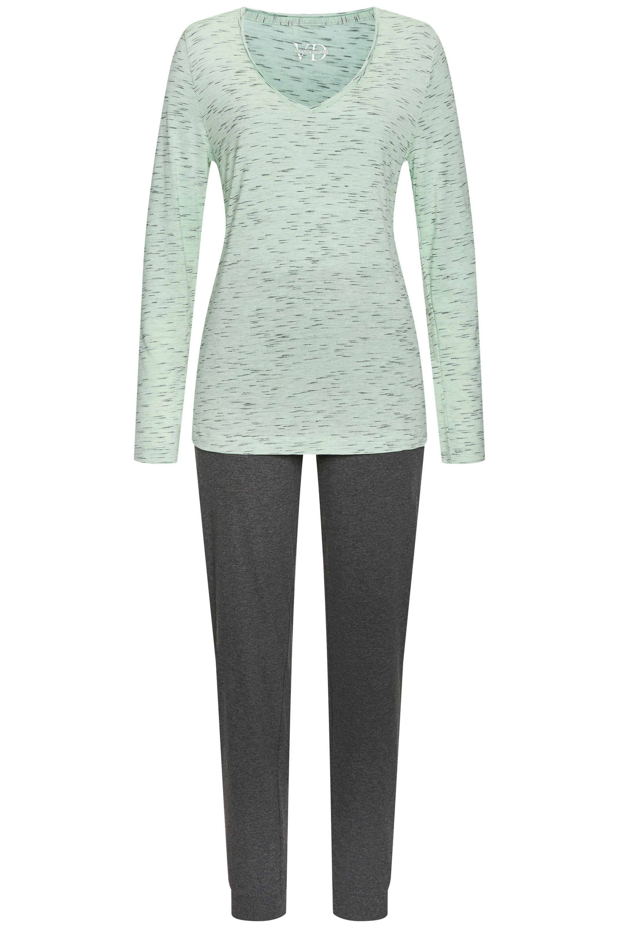 Vivance Dreams Pyjama 2 tlg. mit schönem Melangeeffekt