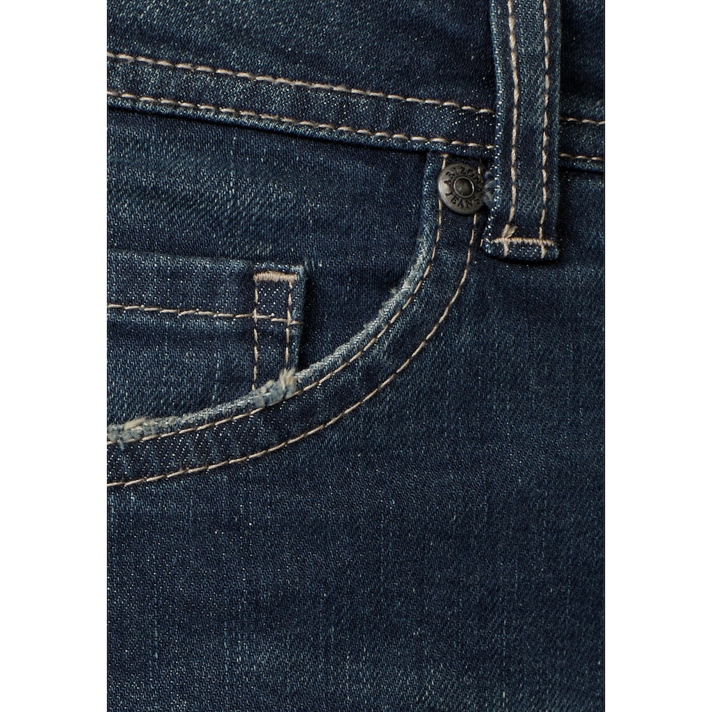 Arizona Bootcut-Jeans »mit sichtbarer Knopfleiste«, High Waist