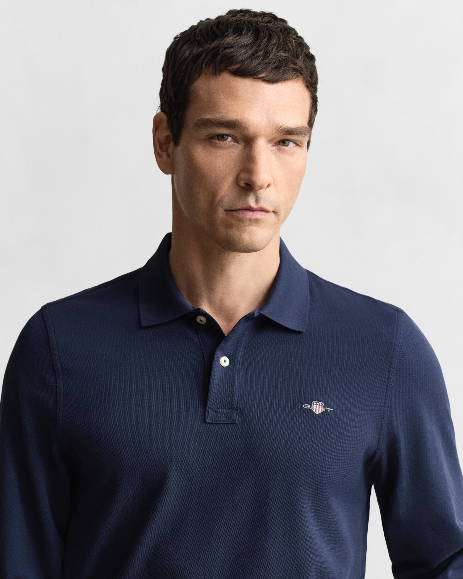 Gant Poloshirt »REG SHIELD LS PIQUE RUGGER«, mit Logotickerei auf der Brust
