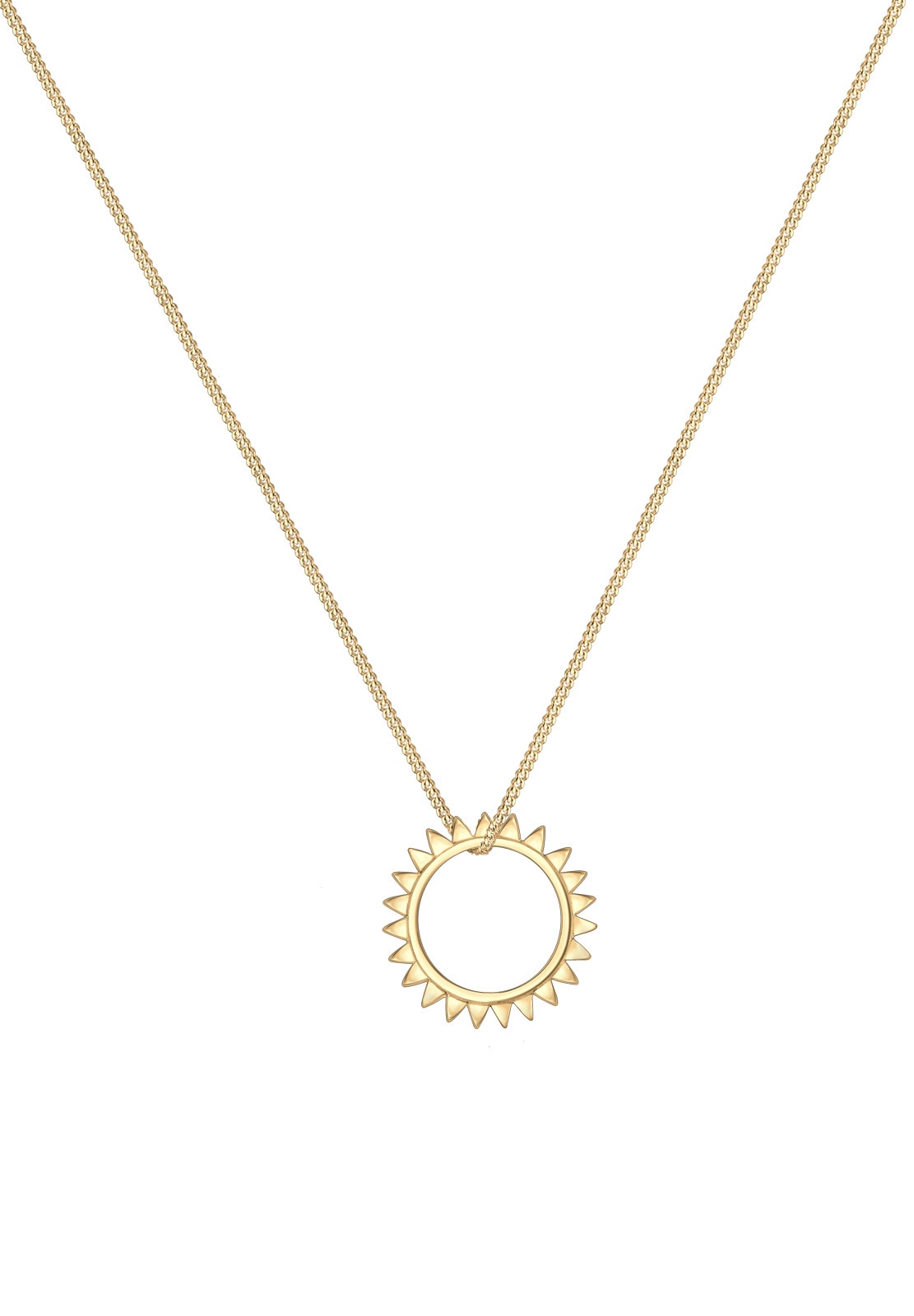 Elli Kette mit Anhänger »Halskette Anhänger Sonne 925 Sterling Silber vergoldet«