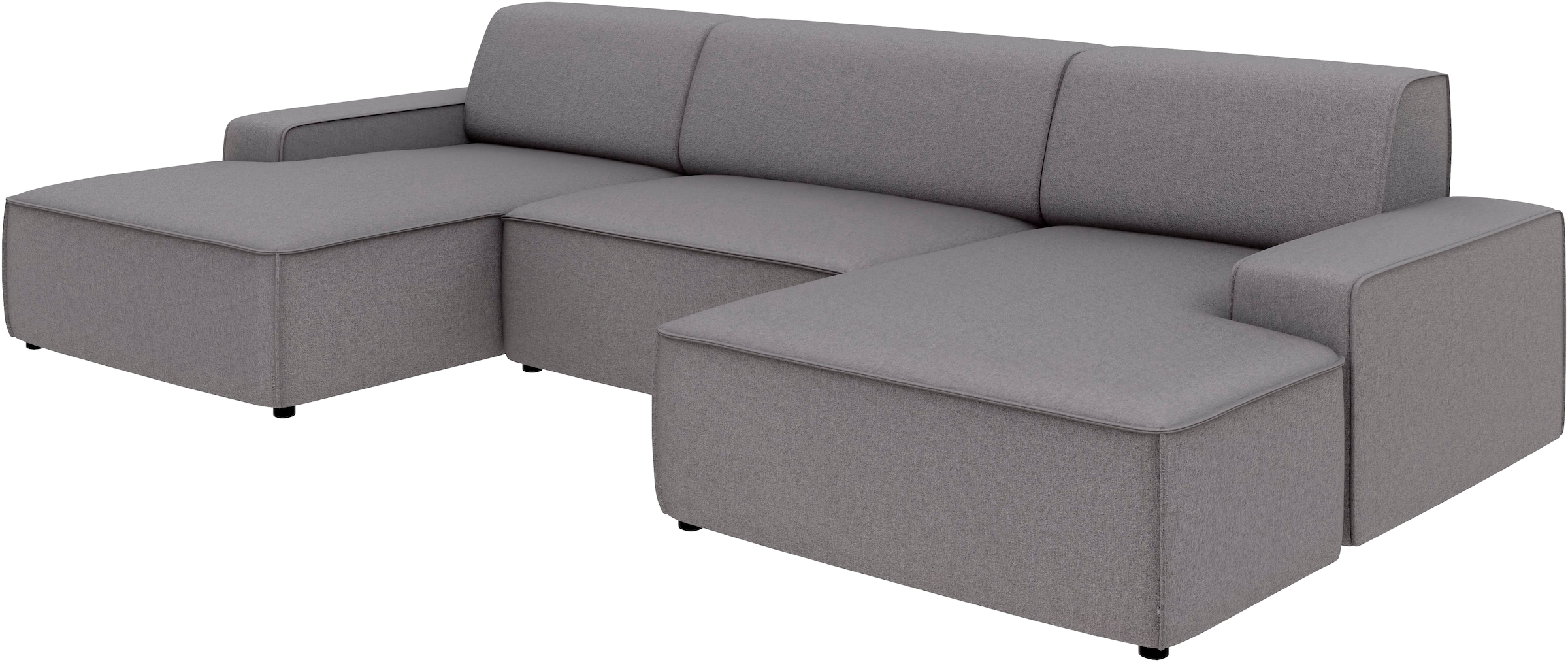 TRENDMANUFAKTUR Wohnlandschaft »Graz, wahlweise mit Sitzvorschub und Bettkasten, U-Form, Breite 329 cm« in Cord-, haustierfreundlichem LEO Struktur- oder LUMOS-3D-Bezug