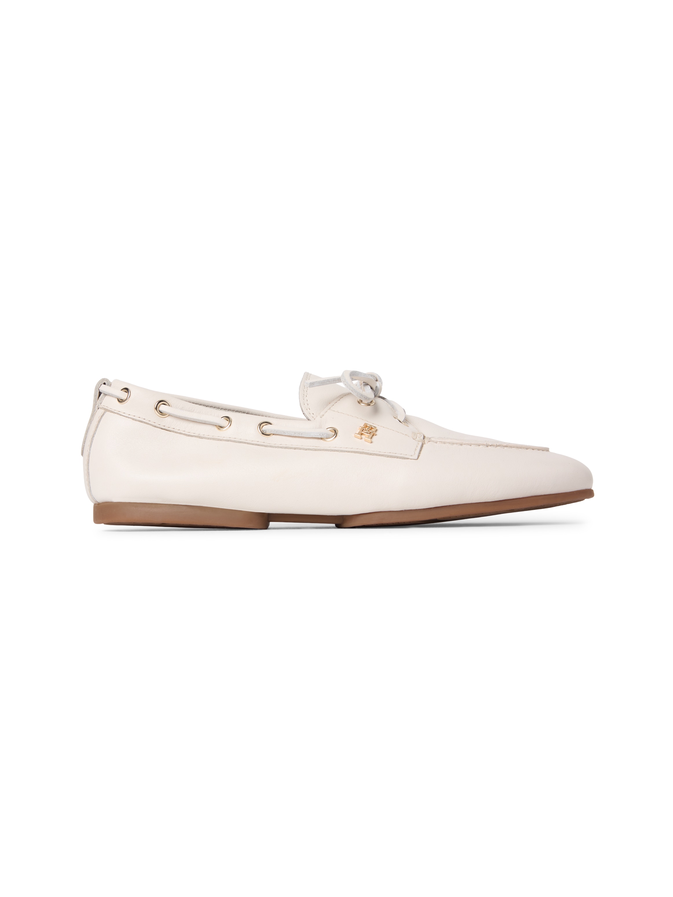 Tommy Hilfiger Bootsschuh »TH SLEEK LEATHER BOAT SHOE«  Bootsschuh, Businessschuh mit Blockabsatz und Ösen mit Durchzug