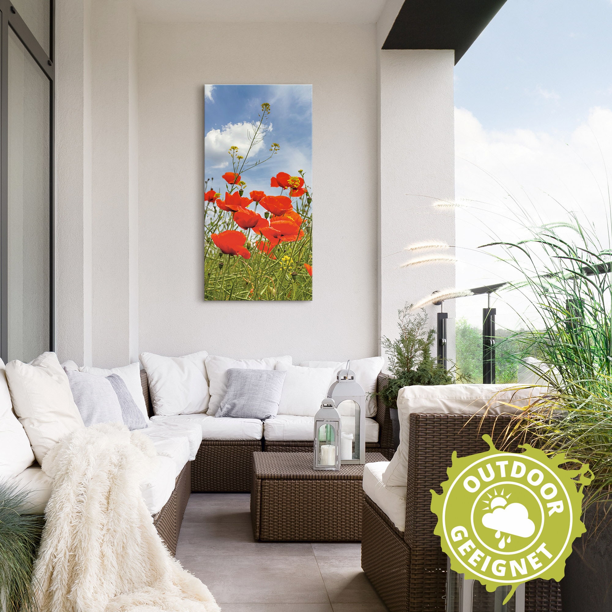 Artland Wandbild »Mohnblumen im Panorama«, Blumenbilder, (1 St.), als Alubild, Outdoorbild, Wandaufkleber in verschied. Größen