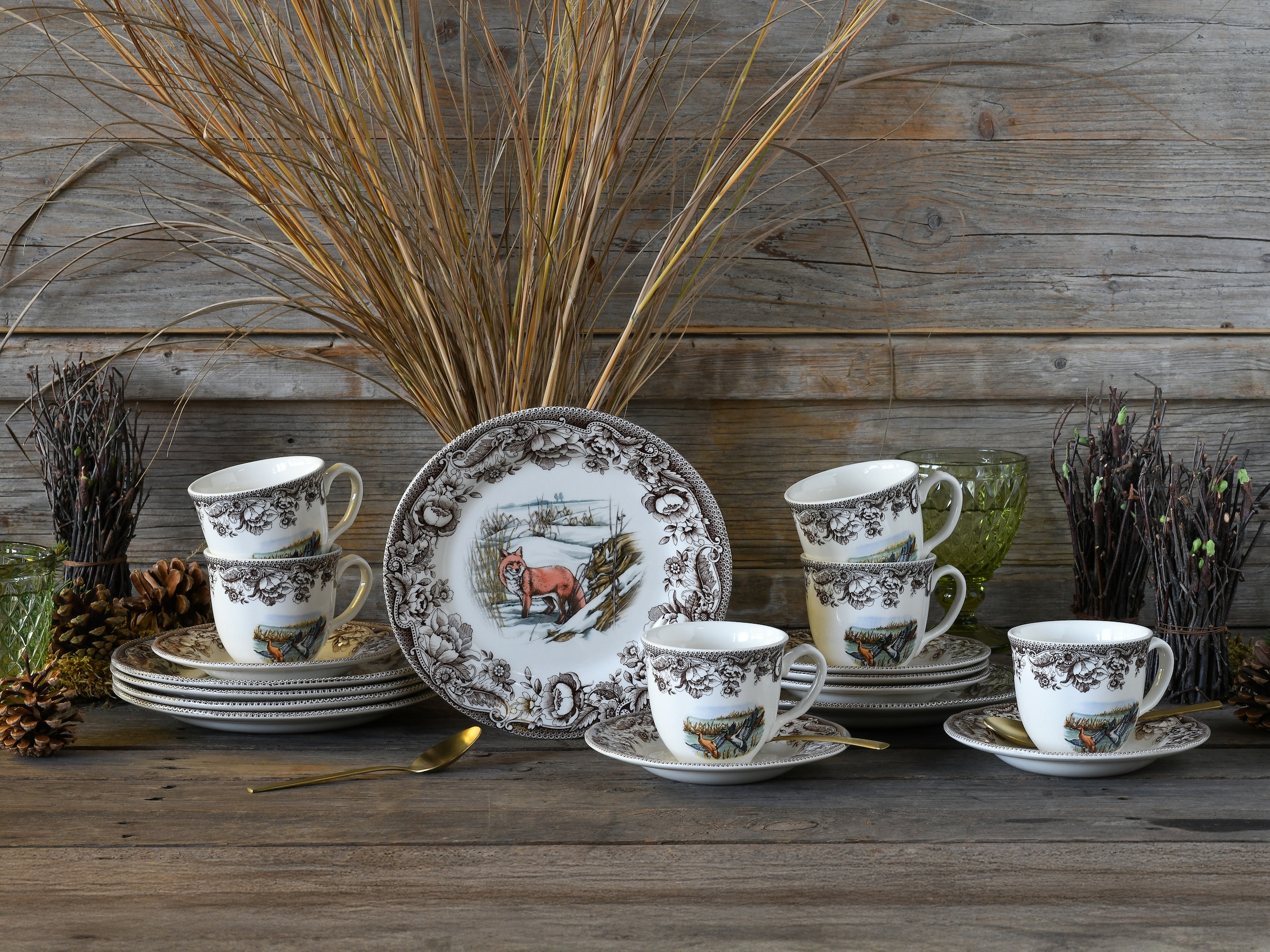CreaTable Kaffeeservice »Haydon Grove Bunt, Service 18-tlg.« Landhausstil, Tiermotive