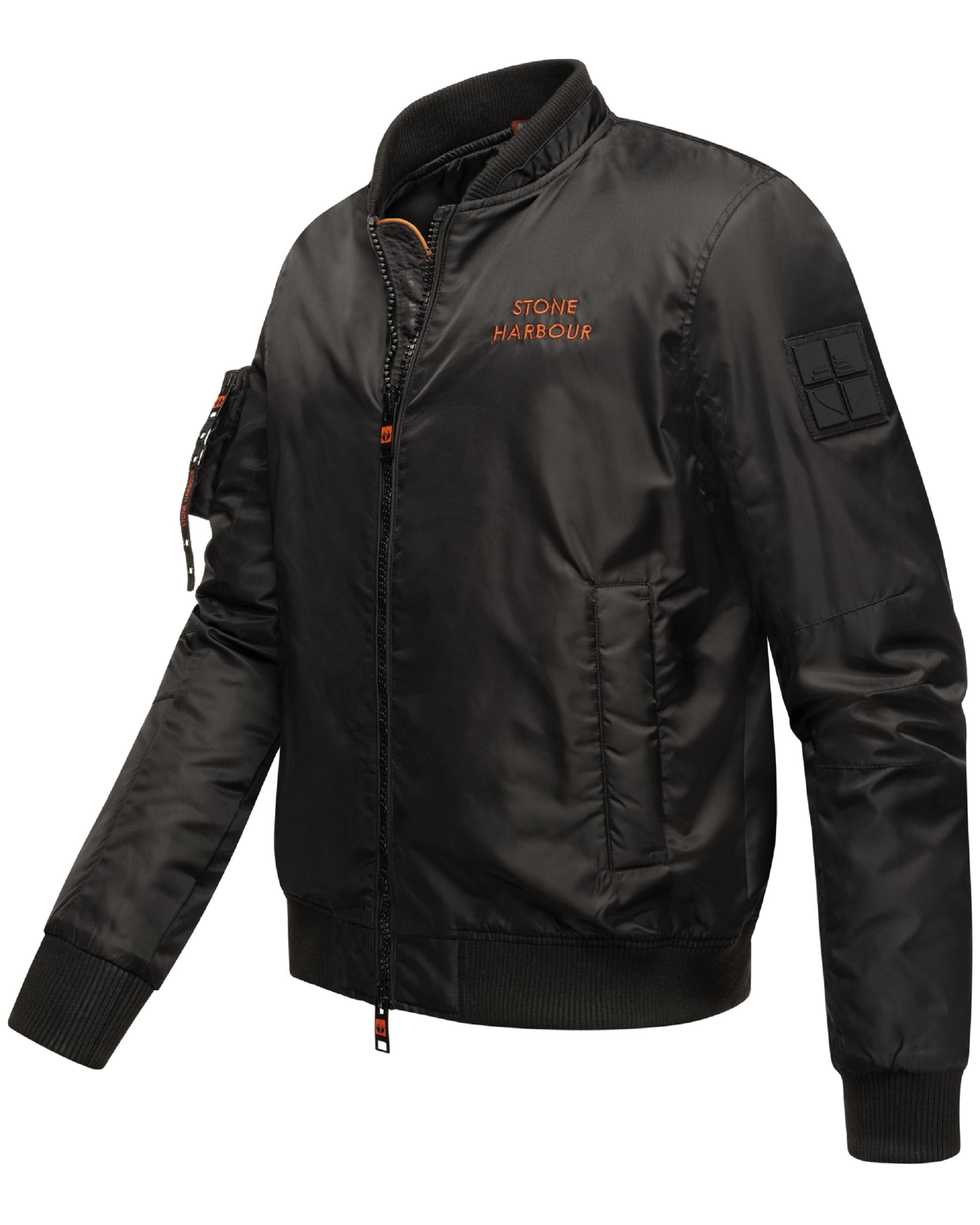 Stone Harbour Bomberjacke »Bomberjacke Berkoo«, ohne Kapuze, Coole Herren Pilotenjacke mit praktischer Ärmeltasche