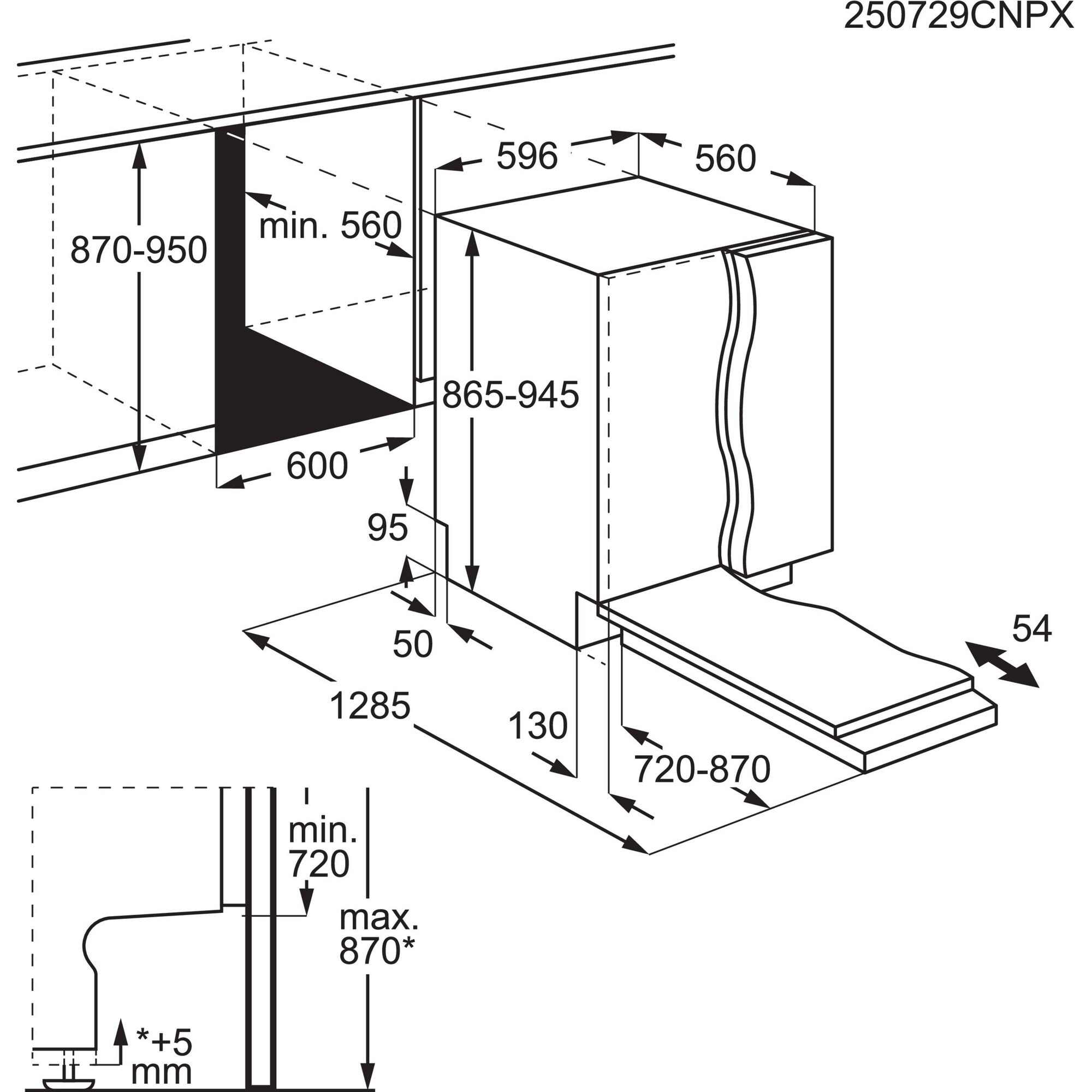 AEG vollintegrierbarer Geschirrspüler XXL Serie 8000, 60cm, WiFi »GI8700B2SC« 15 tlg. Maßgedecke Spülmaschine mit 5 cm mehr Innenraum passt unter 90 cm-Arbeitsplatte