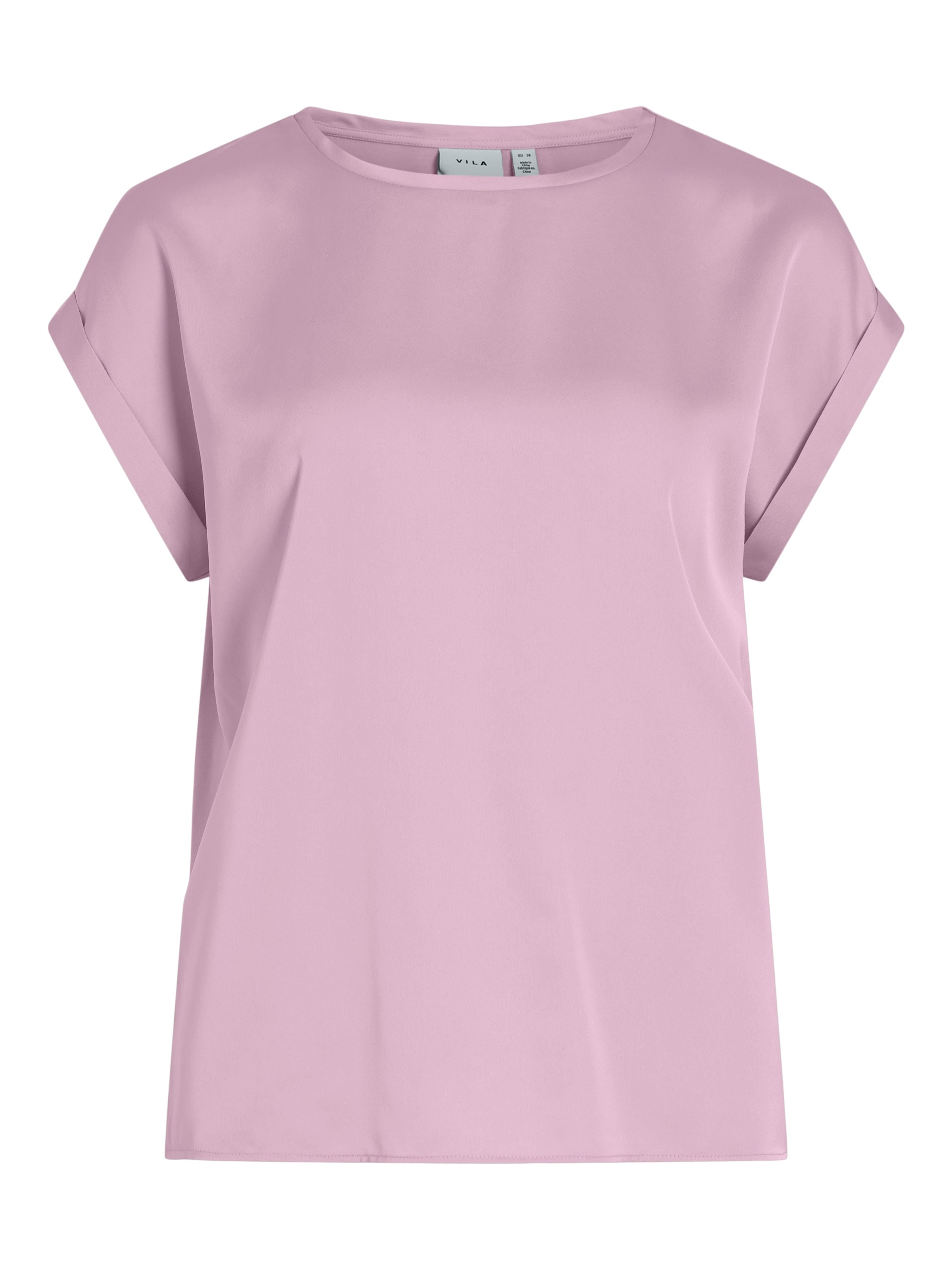 Vila Kurzarmshirt »VIELLETTE S/S SATIN TOP - NOOS«, Satin Optik