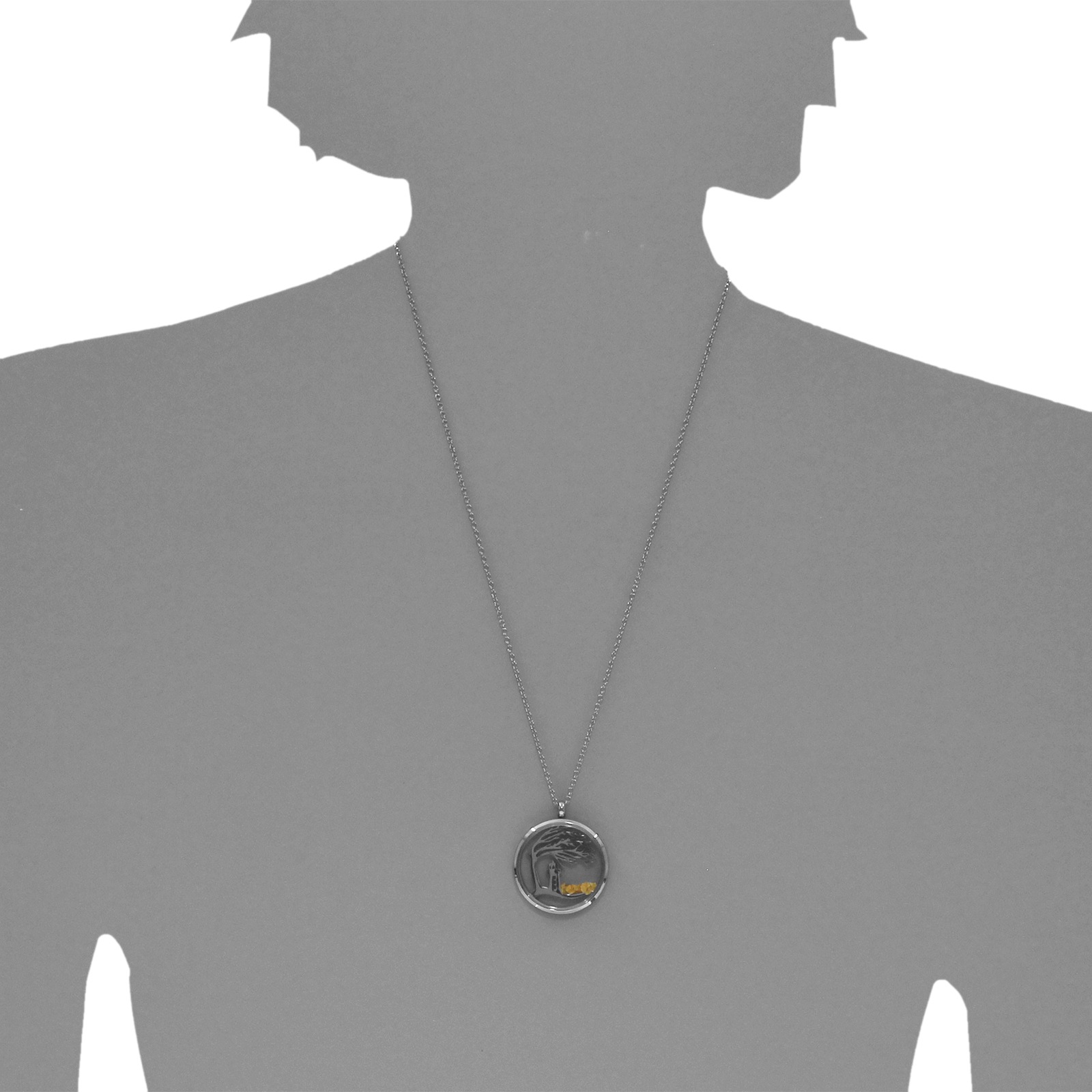 OSTSEE-SCHMUCK Kette mit Anhänger »- Windflüchter 30 mm - Edelstahl - ohne Stein«