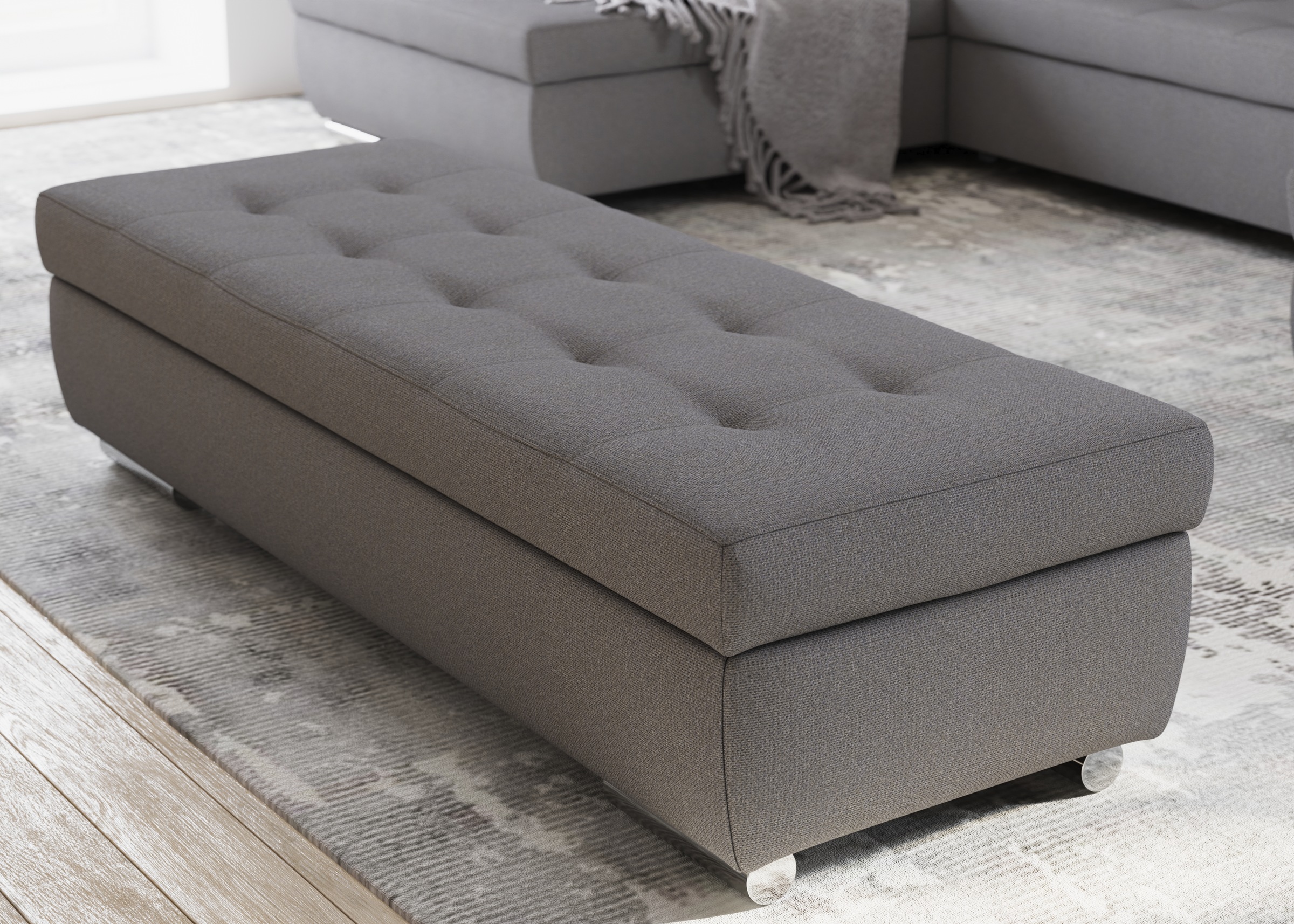 DOMO collection Hocker »Treviso XXL: B/T/H: 161/60/41 cm«, mit Stauraum, auch in Cord, passend zur Serie, moderne Steppung
