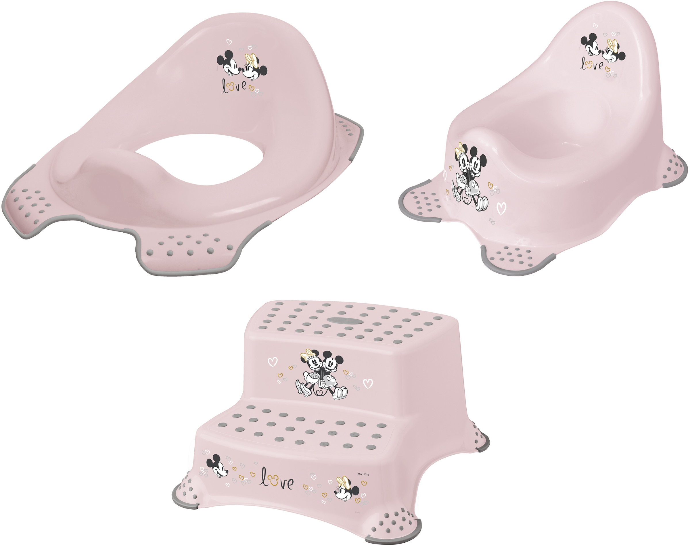 Töpfchen »Minnie, rosa«, (Set, 3 tlg.), Kinderpflege-Set - Töpfchen, Toilettensitz und...