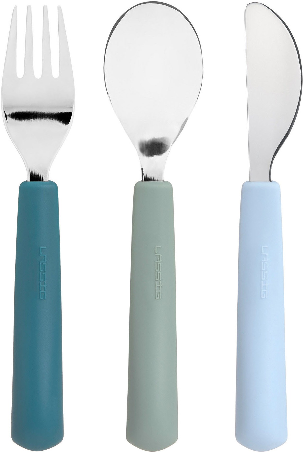 LÄSSIG Kinderbesteck »Tiny Team Dog, mit Silikongriff«