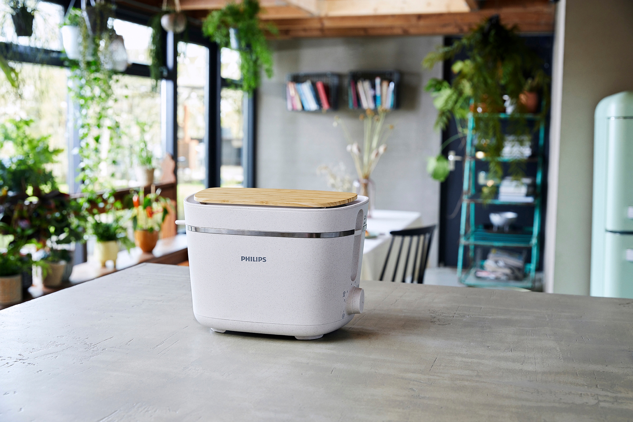 Philips Toaster »HD2640/10 Eco Conscious Collection«, 2 kurze Schlitze, für 2 Scheiben, 830 W, Aufwärm- und Auftaufunktion, biobasierter Kunststoff, Seidenweiß matt