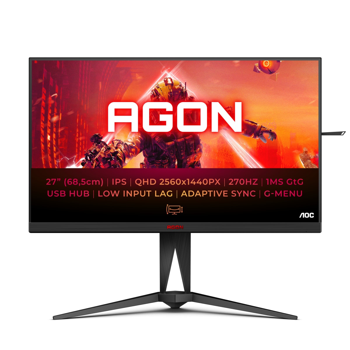 AOC Gaming-Monitor »AG275QZ/EU«, 68,5 cm/27 Zoll, 2560 x 1440 px, 0,5 ms Reaktionszeit, 270 Hz