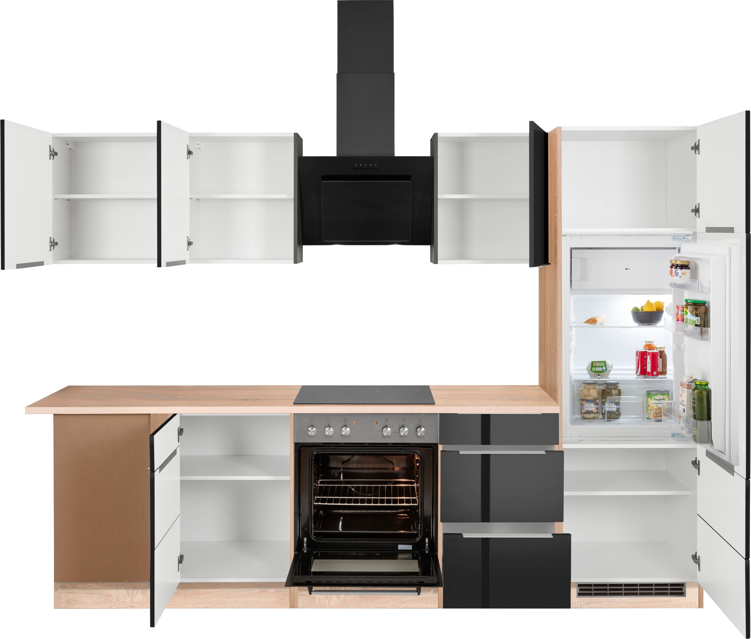 KOCHSTATION Winkelküche »KS-Brindisi«, Stellbreite 220/280 cm, wahlweise mit E-Geräten, mit MDF-Fronten