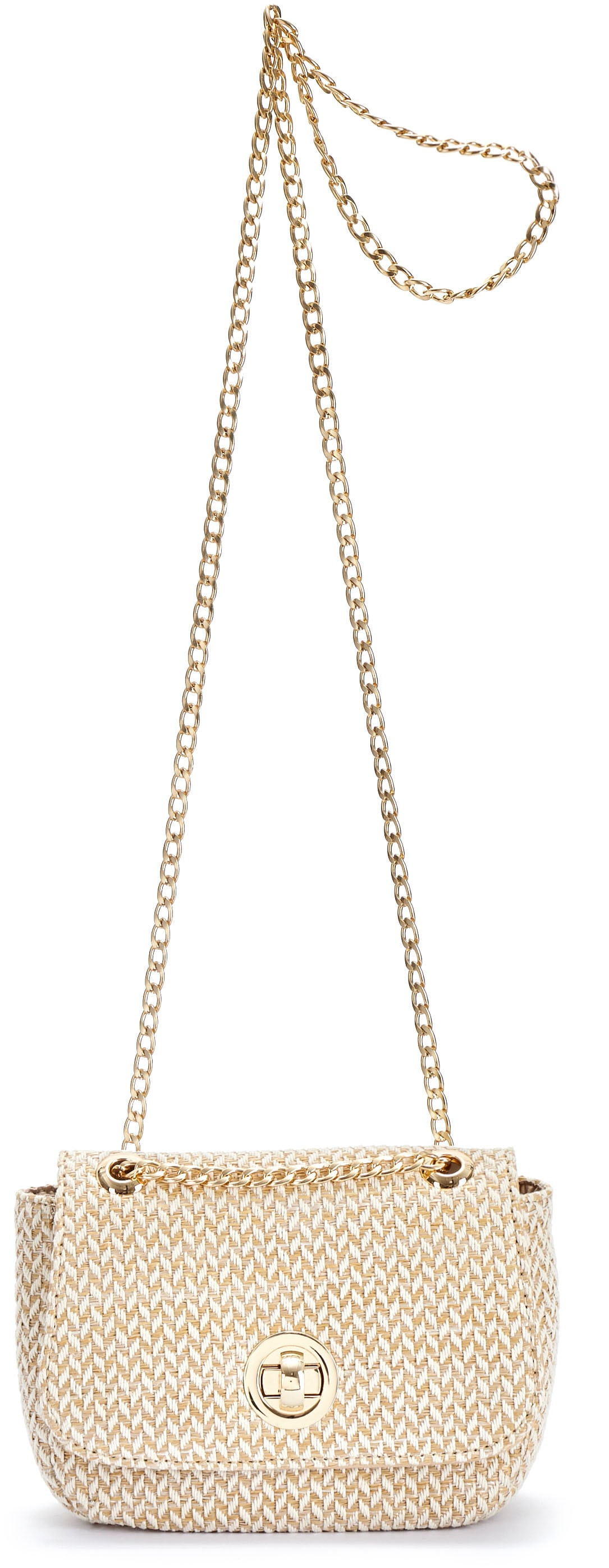 Vivance Umhängetasche »Minibag« Handtasche, Henkeltasche, Bast-Optik, Crossbody Bag VEGAN