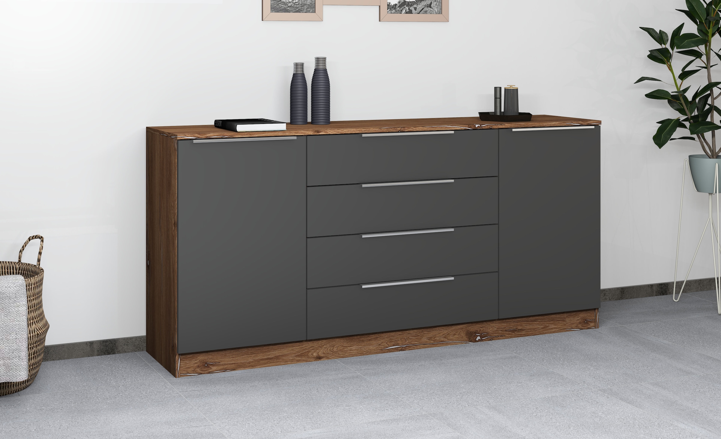borchardt Möbel Kommode »Oliva«, Breite 166 cm, mit 4 Schubkästen
