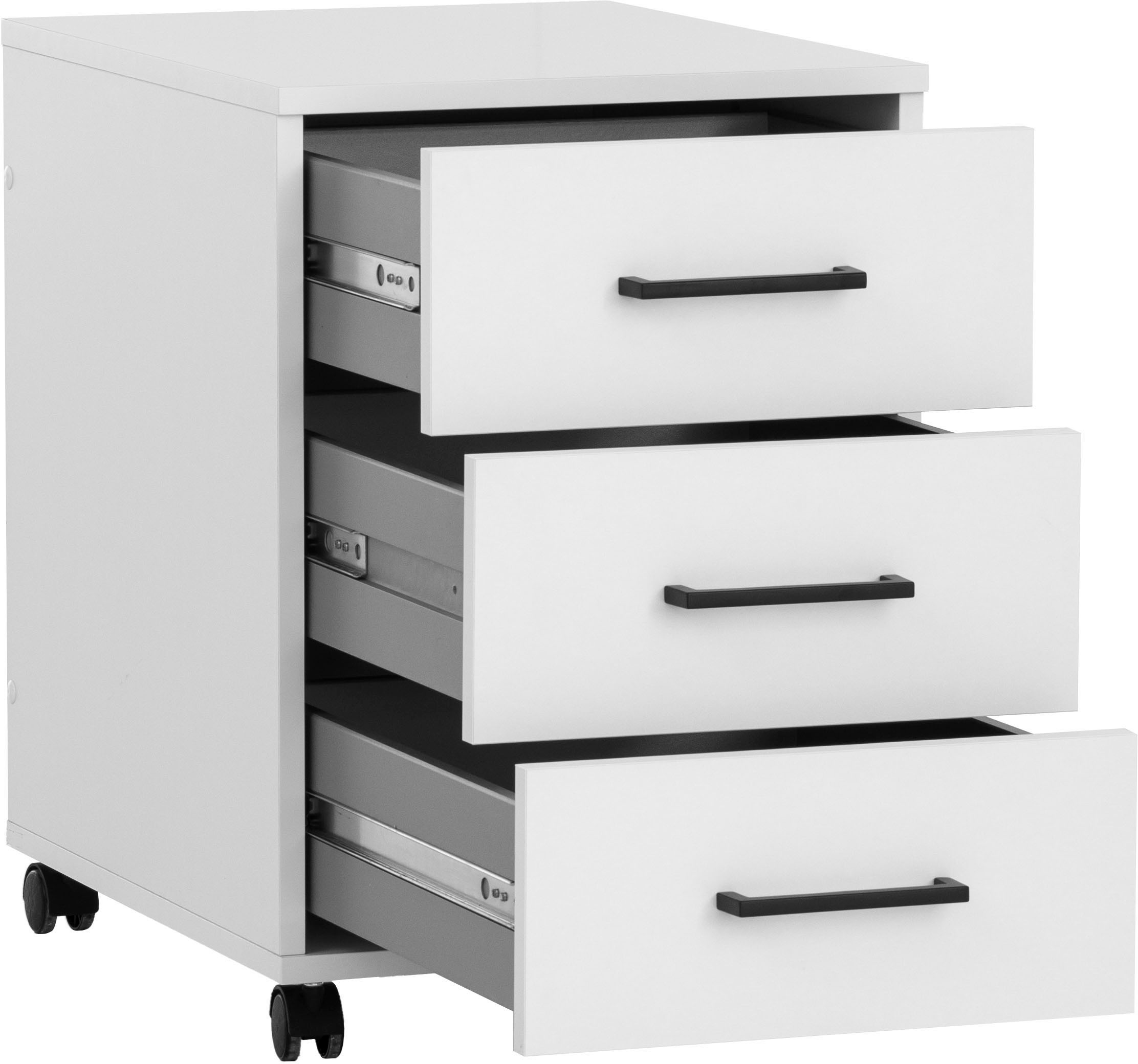 Schildmeyer Rollcontainer »Ruby, Breite 40 cm« Mit Stifteinsatz, Metallbeschläge, feststellbare Möbelrollen
