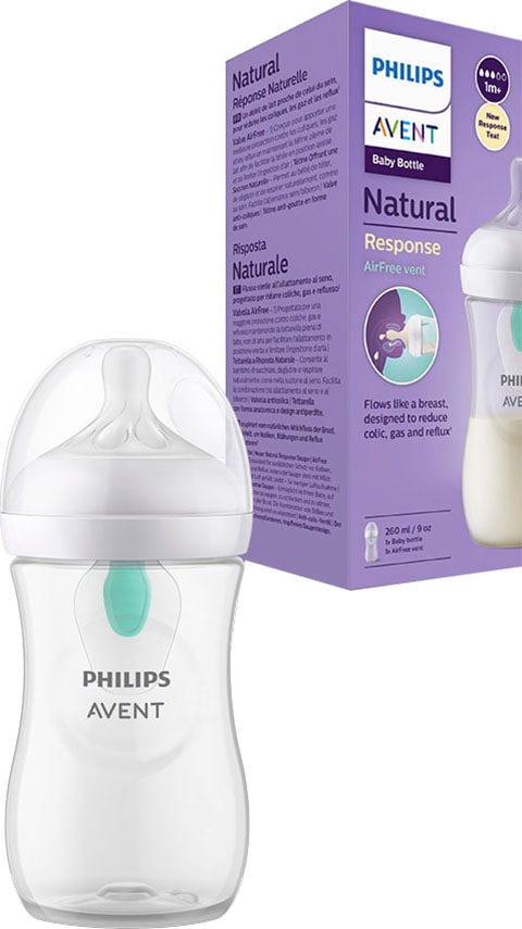 Philips AVENT Babyflasche »Natural Response dem AirFree SCY673/01«, Monat mit ♕ ab dem Ventil, 260ml, 1. bei
