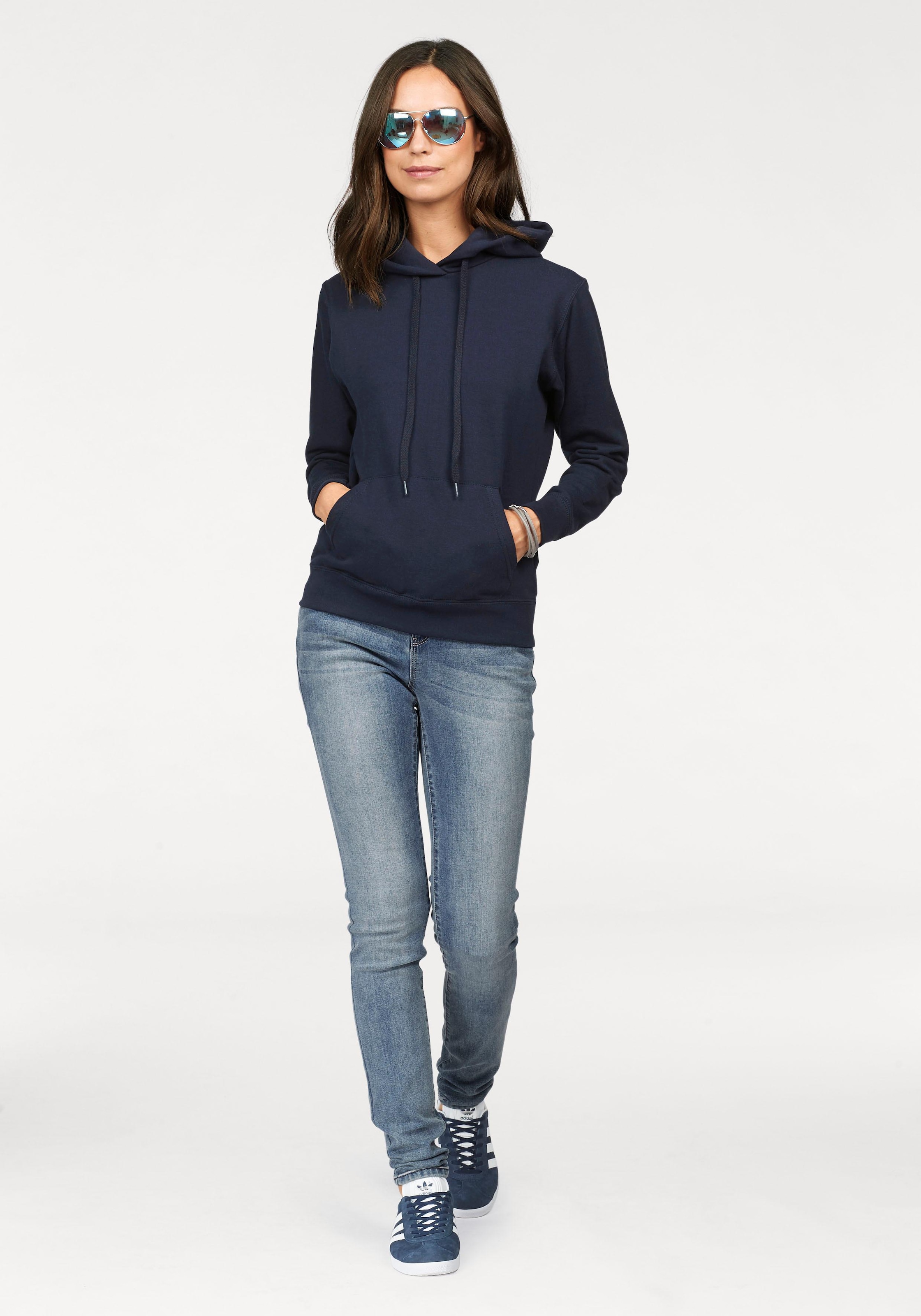 Fruit of the Loom Kapuzensweatshirt »Classic hooded Sweat Lady-Fit« mit Kängurutaschen