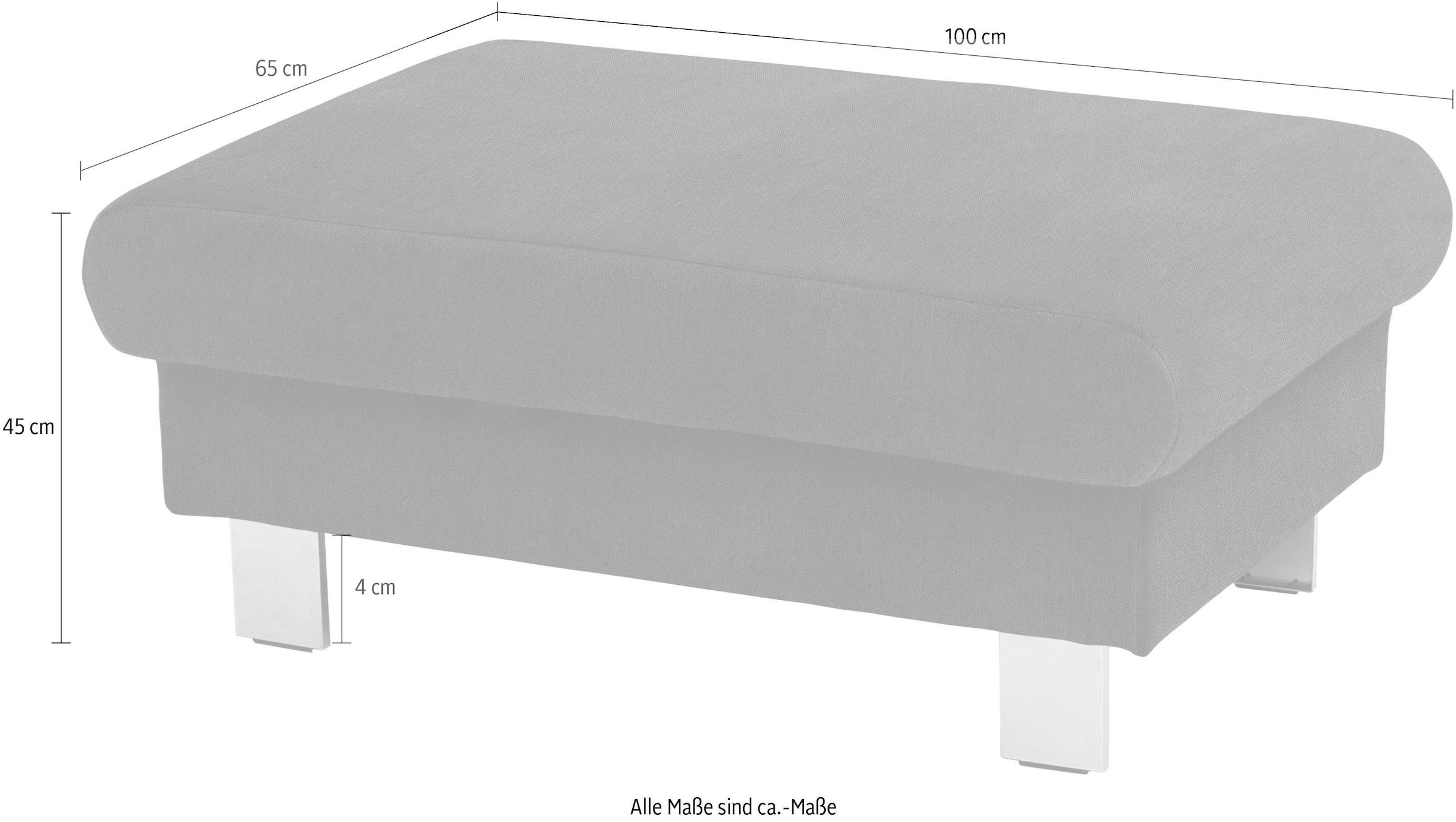 COTTA Polstergarnitur »Komaris«, (Set), Set bestehend aus: 2-Sitzer mit Kopfteilverstellung & Hocker
