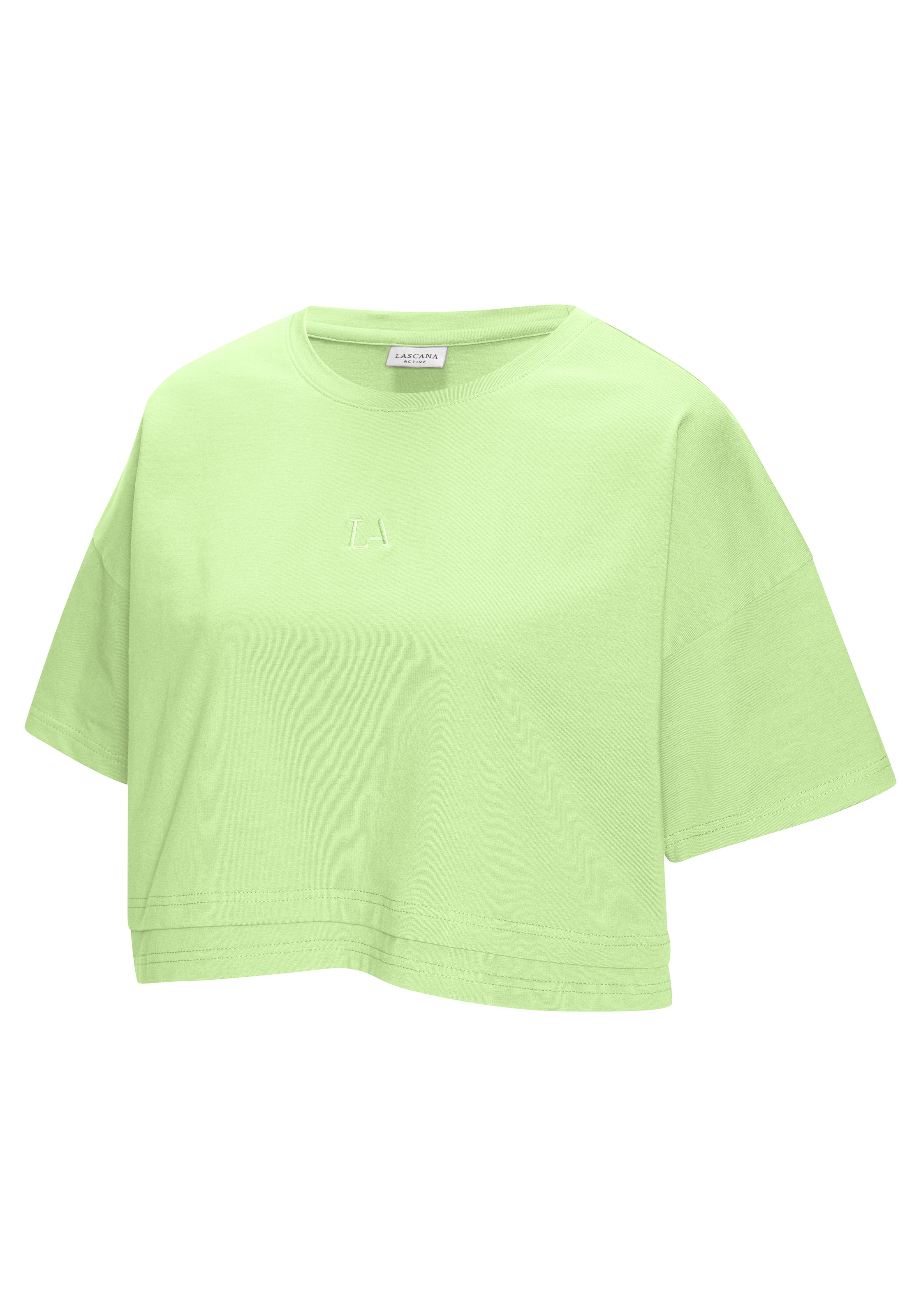 LASCANA Kurzarmshirt mit kastigem Schnitt und Lagen-Look