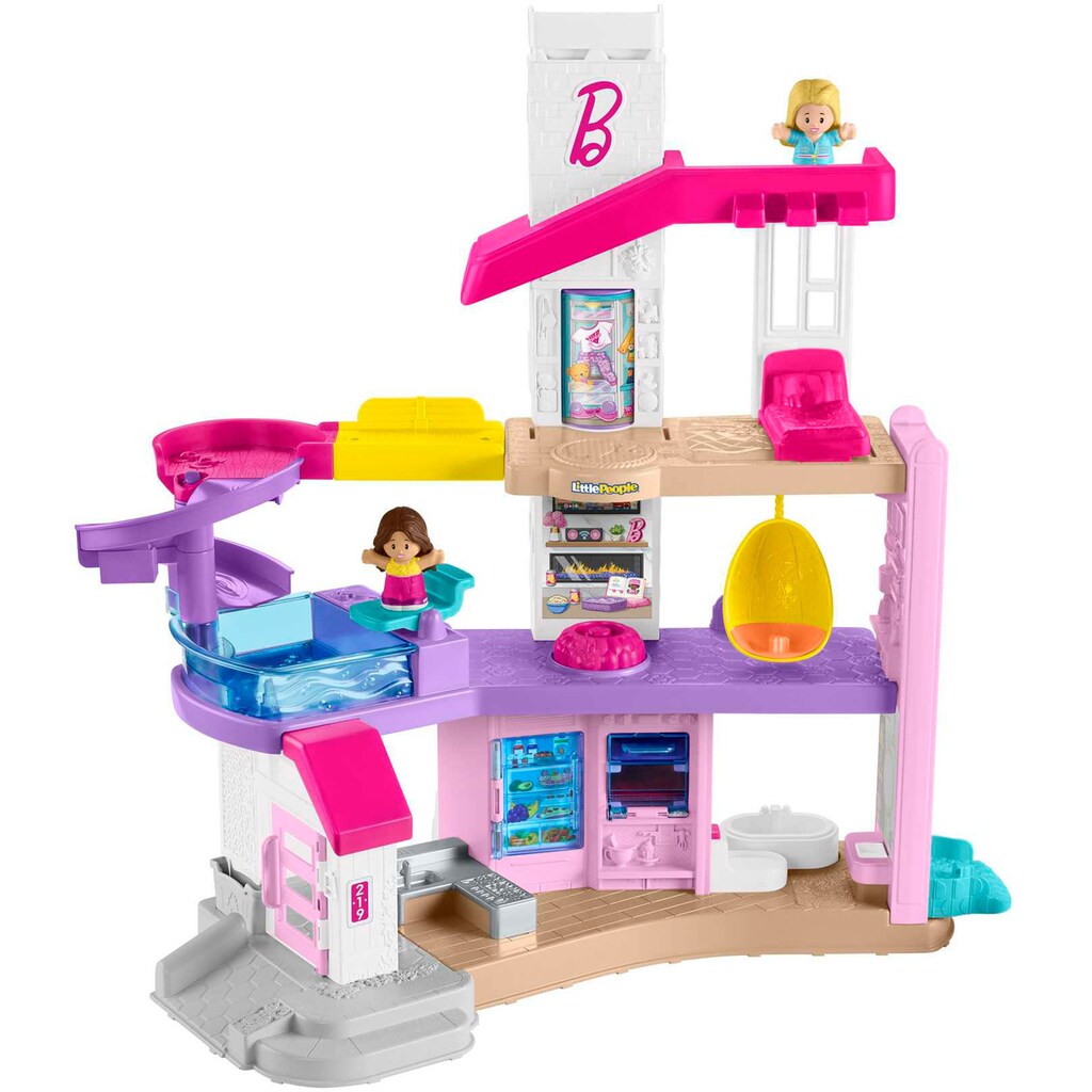 Fisher-Price® Lernspielzeug »Little People Barbie Traumvilla Puppenhaus«, biligual; mit 2 Puppen und Licht und Sound