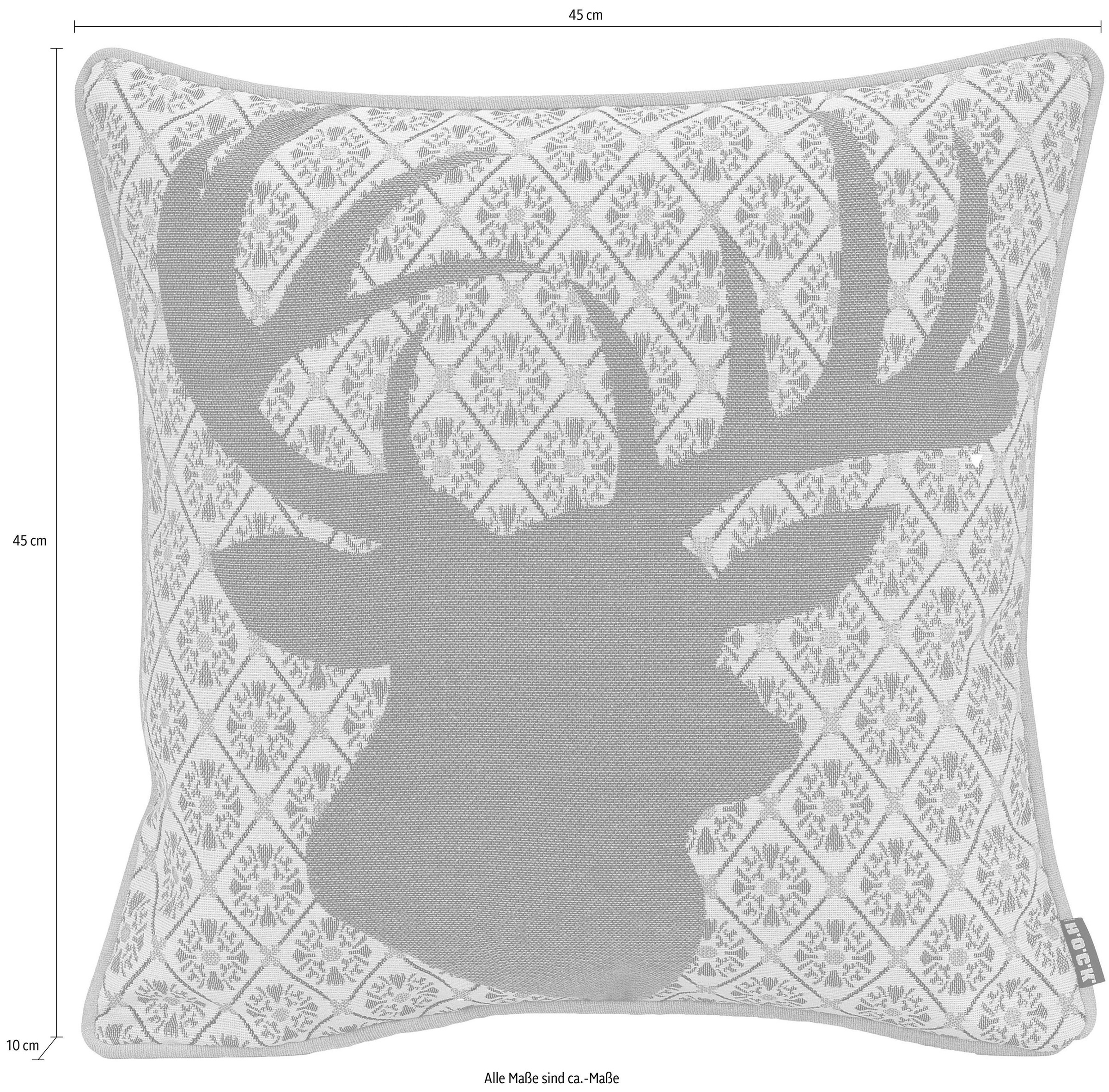 H.O.C.K. Dekokissen »Harry Hirsch« im modernen Landhausstil, Wendekissenhülle mit Füllung, 1 Stück