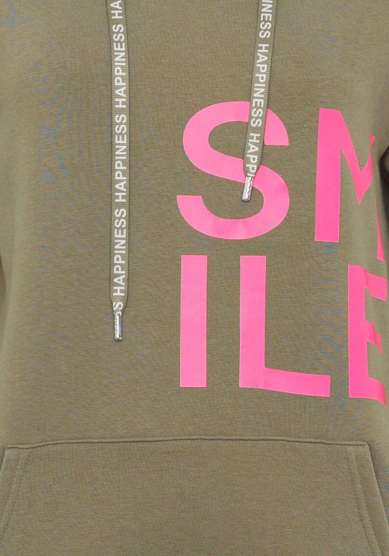 Zwillingsherz Hoodie »"Alissa"«, Langarm, Kapuze, Neon-Details, Kordelzug, Frontprint, Kängurutasche
