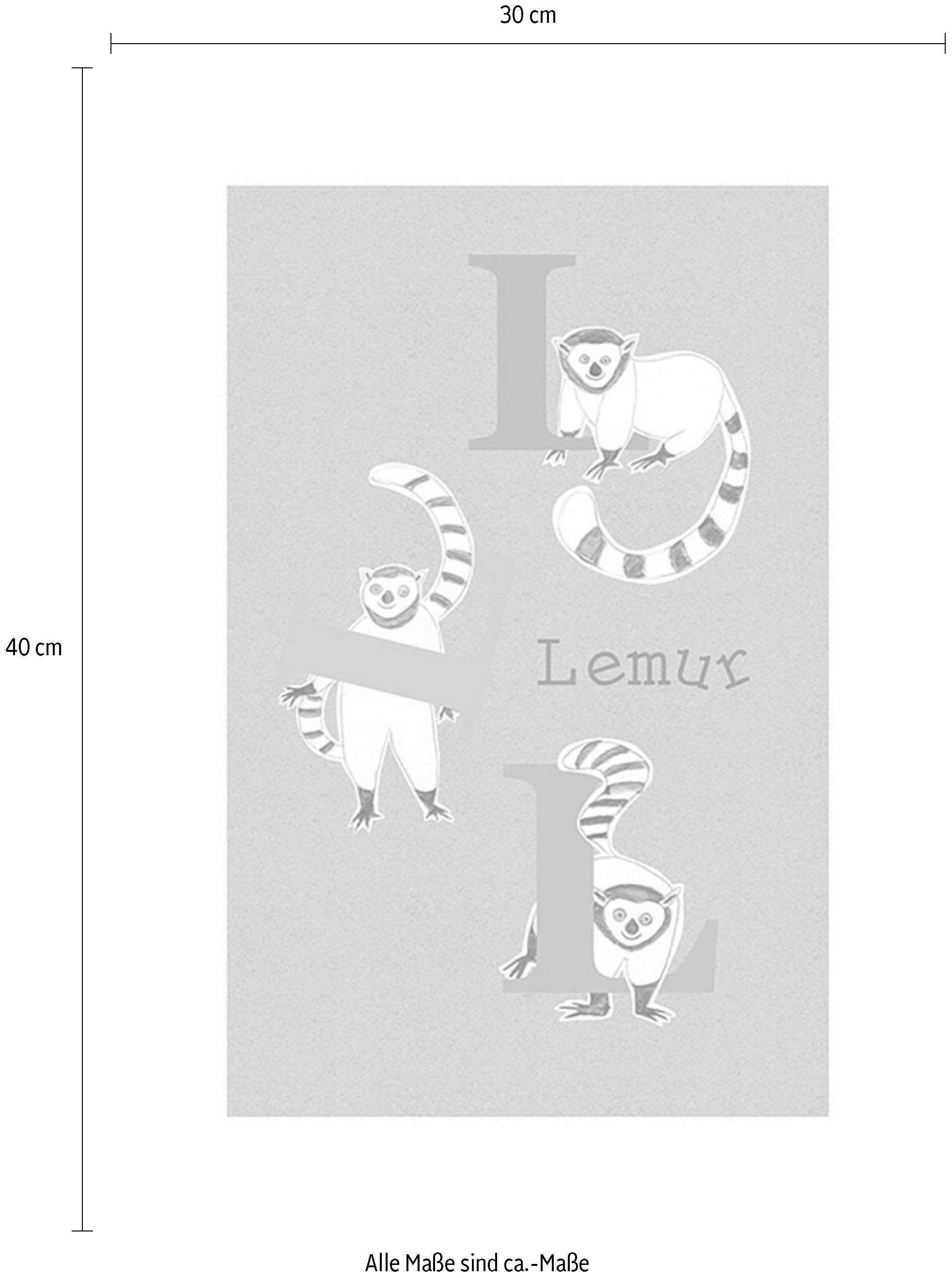 Komar Bild »ABC Animal L«, Buchstaben, (1 St.), Wandbild zur Dekoration - ohne Rahmen