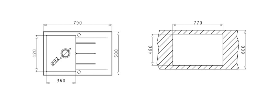 Pyramis Granitspüle »Alazia«