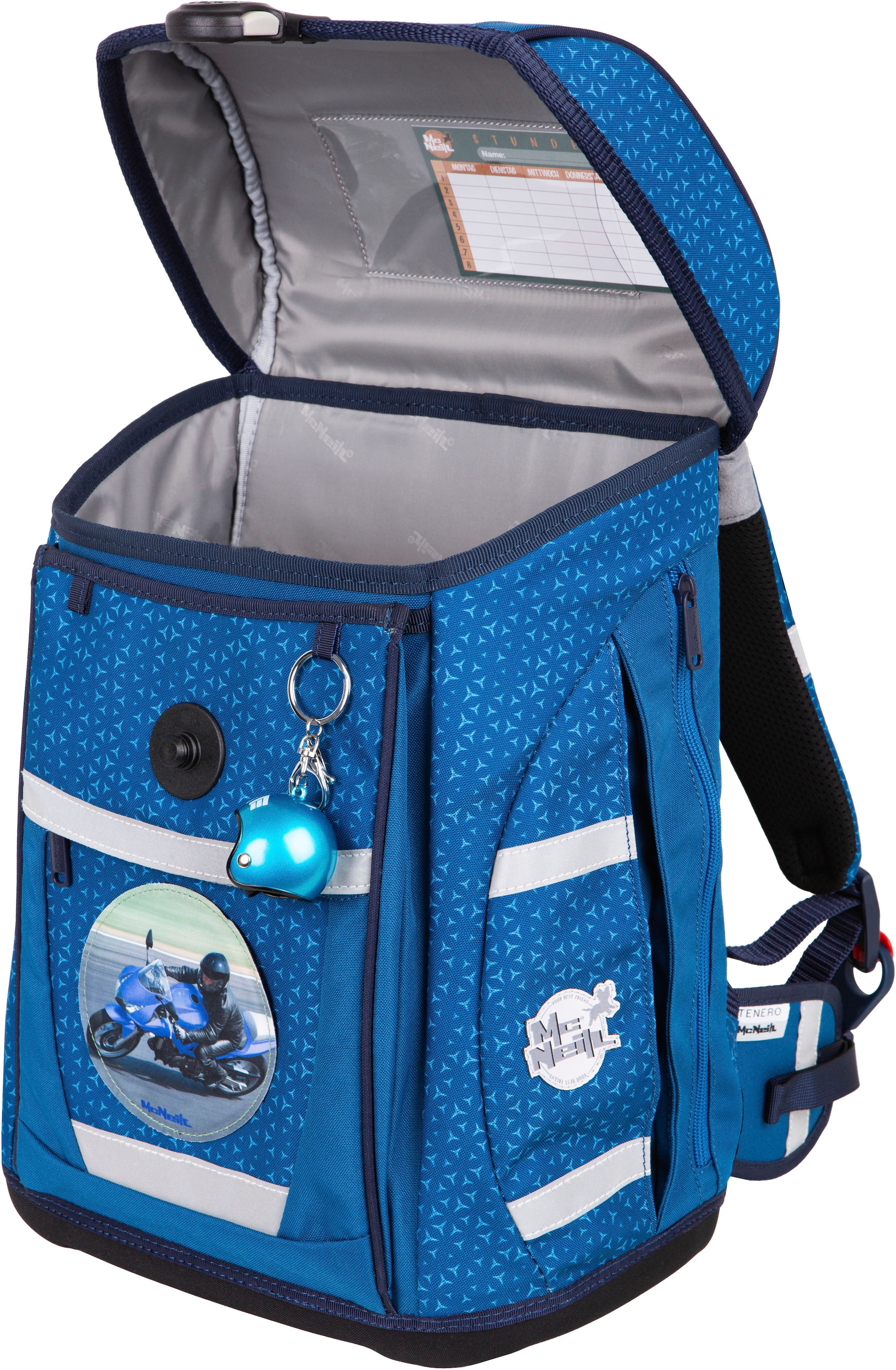 McNeill Schulranzen »Tenero, Tetra« reflektierende Streifen auf den Schultergurten;retroreflektierende Flächen inkl. Federmäppchen, Turnbeutel, Schlamperrolle & Motivmagnet