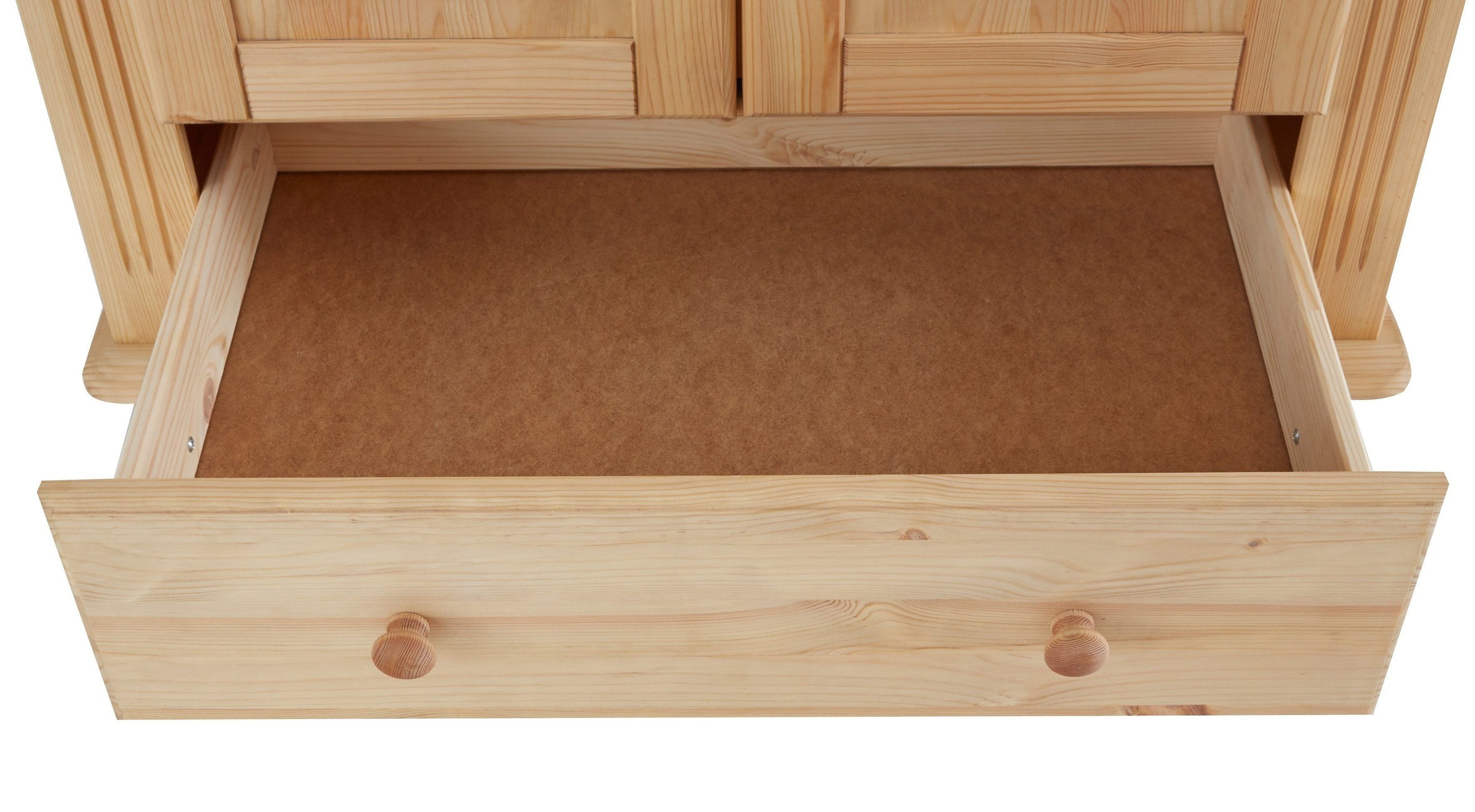 Home affaire Kleiderschrank »Adele«, (4 Breiten: 92/130/169/207 H/T ca. 191/54 cm), aus massiver Kiefer,Spiegel beim 4-und 5-trg.Schrank, Innenausstattung