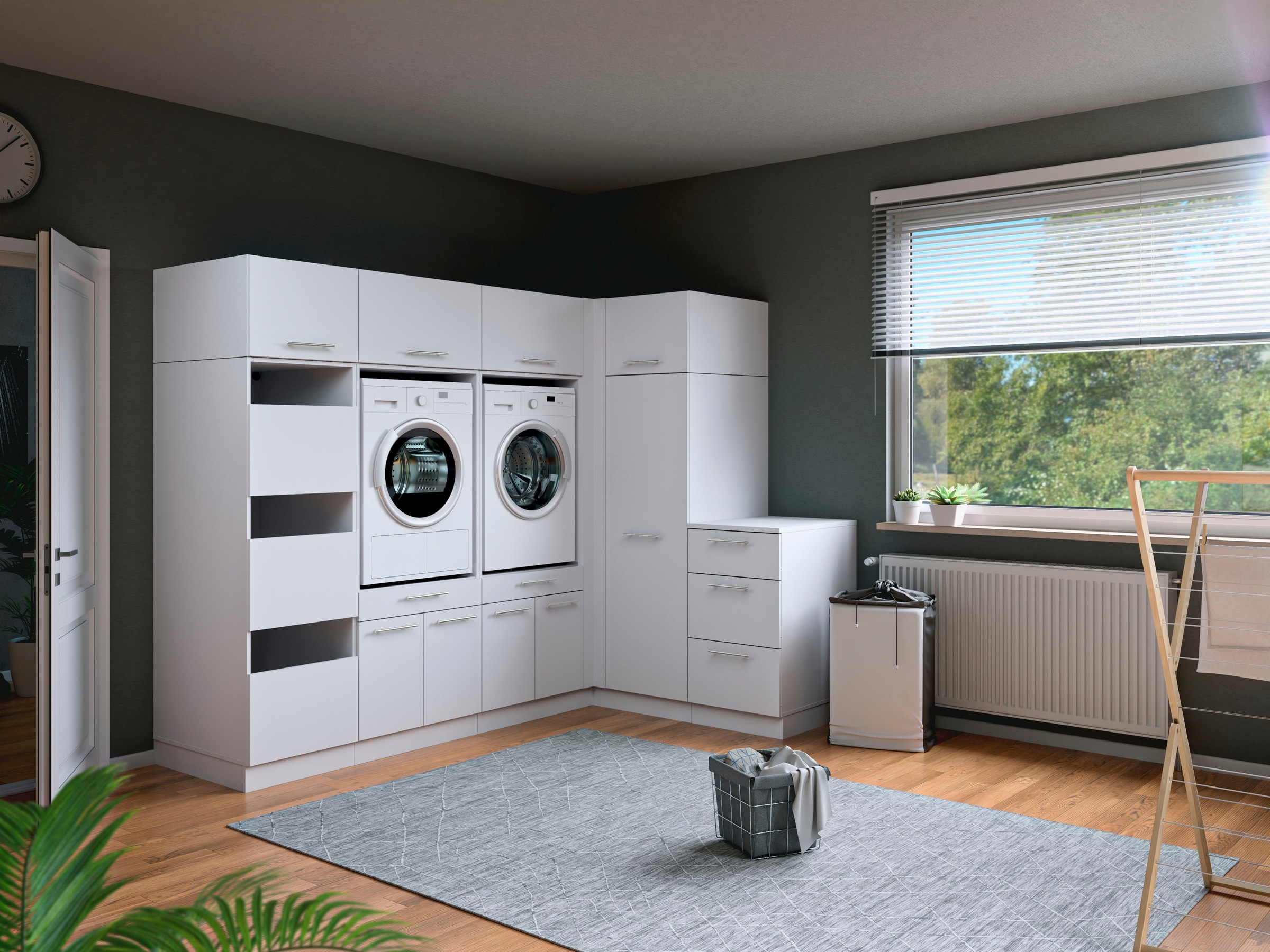 Laundreezy Mehrzweckschrank-Set »Laundreezy, 9-tlg. Mehrzweckschrank-Set B/H/T 253/200/68 cm« 9 Stk. tlg.