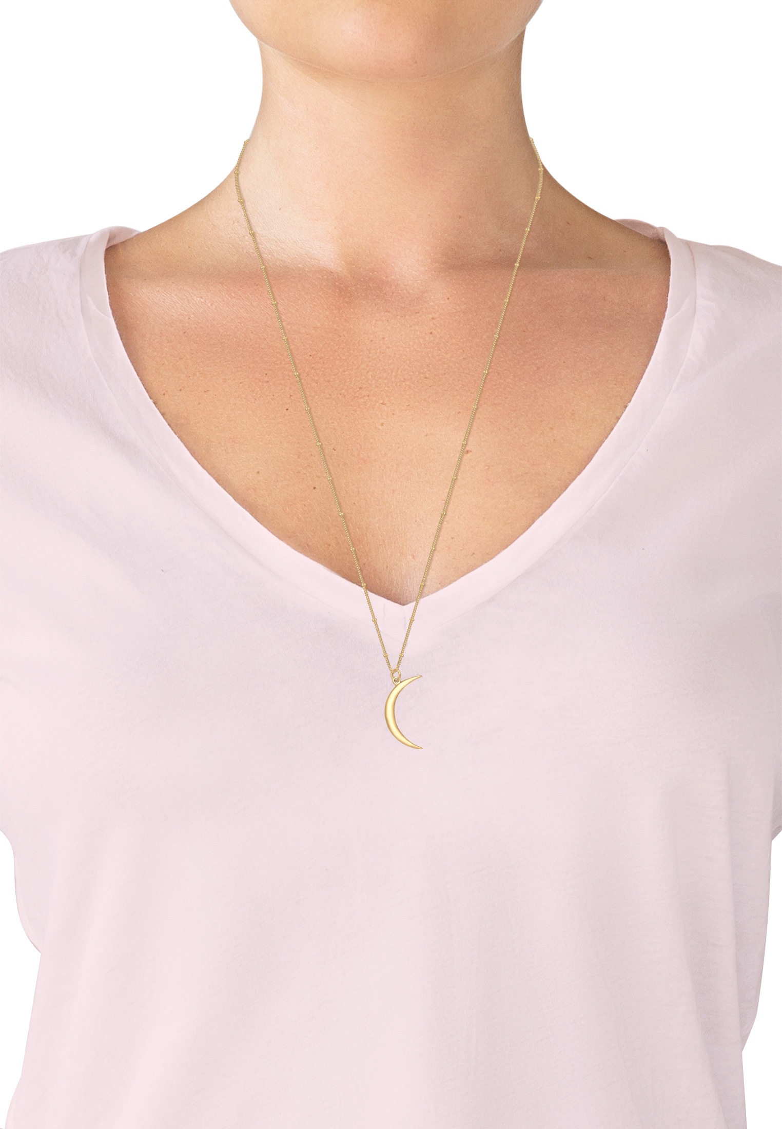 Elli Lange Kette »Halskette Halbmond Sichel 925 Sterling Silber«