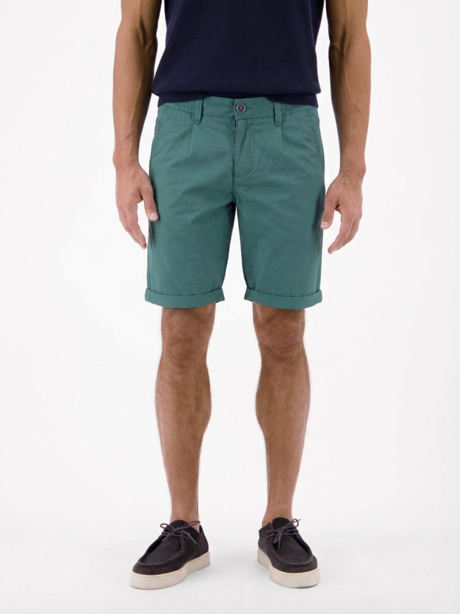 LERROS Chinoshorts  mit Bindeband und Aufschlag am Bein