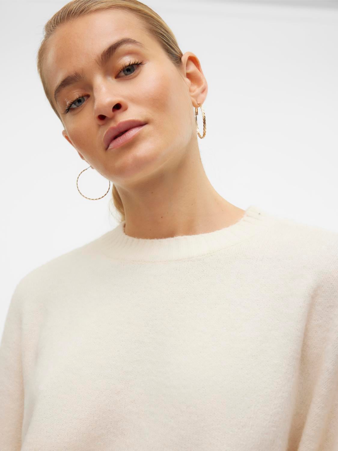 Vero Moda Strickpullover »VMBOOM LS O-NECK PULLOVER GA NOOS« Materialmix, loose fit