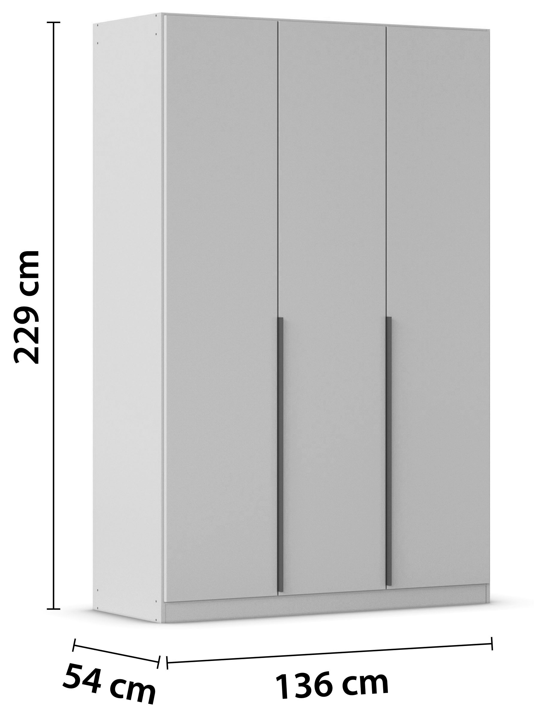 rauch Drehtürenschrank »Kleiderschrank Schrank Garderobe AGORDO TOPSELLER Schlafzimmer«, (in zwei Griff-Farben, Breiten 91-360 cm, Dekor- oder Hochglanzfront), durchdachte Innenausstattung, in 7 Breiten und 2 Höhen MADE IN GERMANY