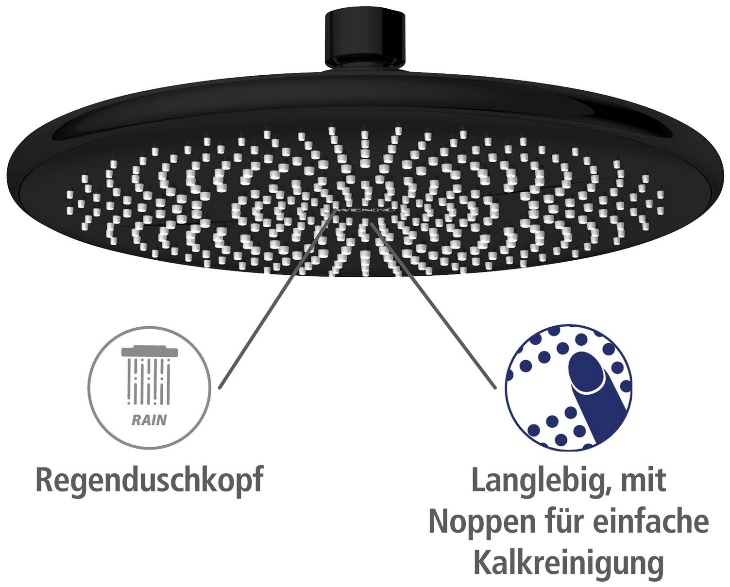 WENKO Regenduschkopf »Watersaving«, (1 tlg.), Ø 22,5 cm