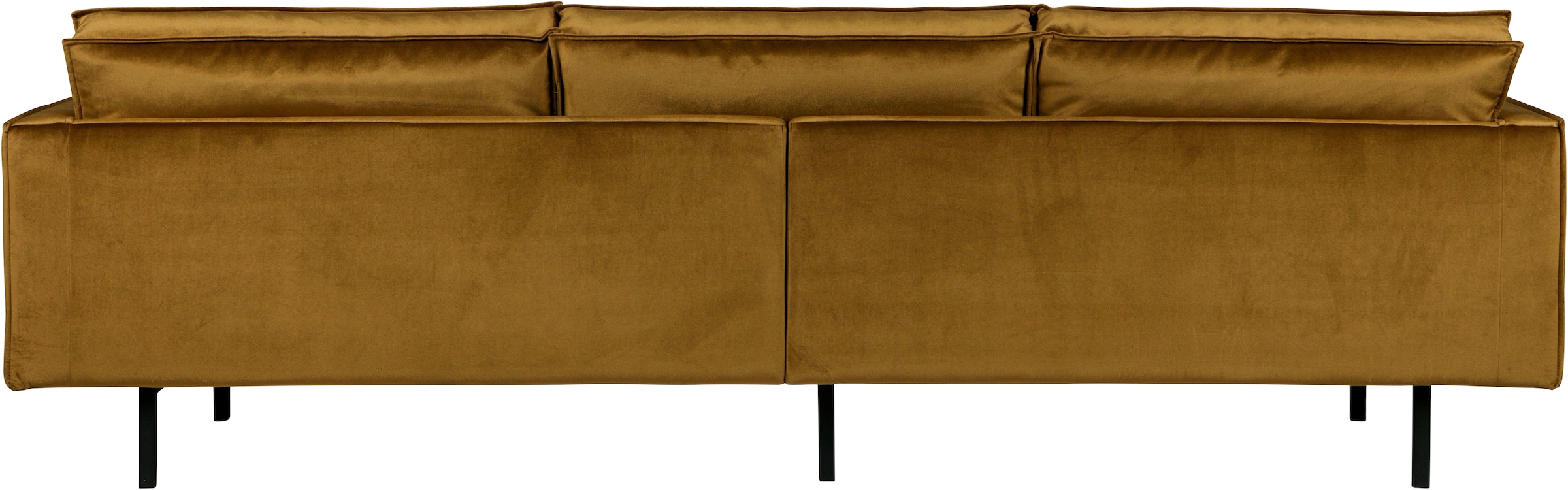 WOOOD 3-Sitzer »Rodeo Bezug mit Zickzack-Federung, Metallbeine, H 85 x B 277 x T 86 cm« Velvet-Bezug, Tragkraft 250 kg, Maximale Verschleißfestigkeit