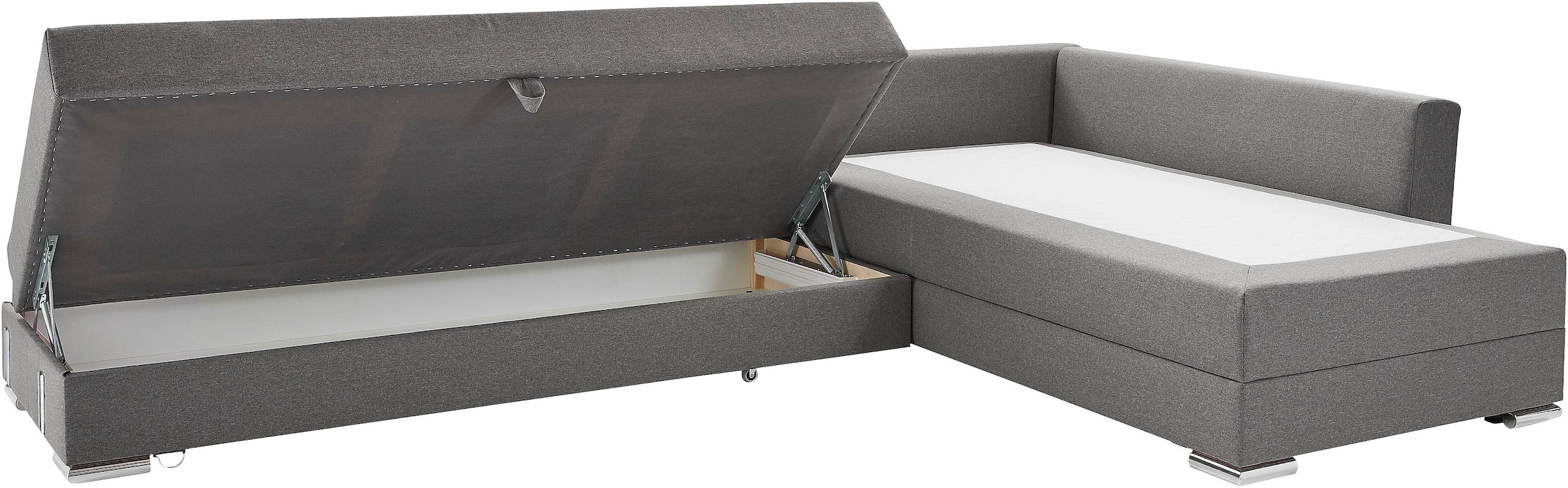 INOSIGN Ecksofa »Night & Day L-Form, B: 324 cm«, mit Bettfunktion, Bettkasten & 3 Zierkissen, Boxspringbett 180x200 cm