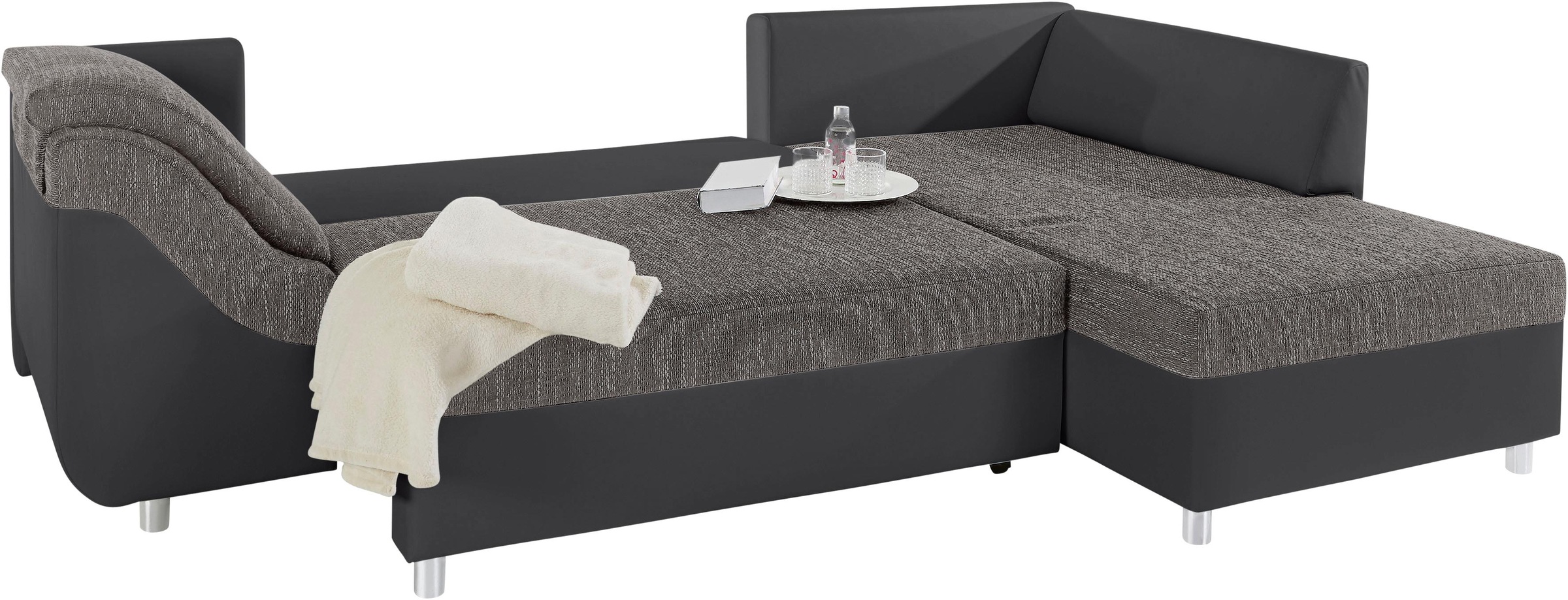 COLLECTION AB Ecksofa »Sally L-Form«, mit und ohne Bettfunktion, inklusive loser Rücken- und Zierkissen