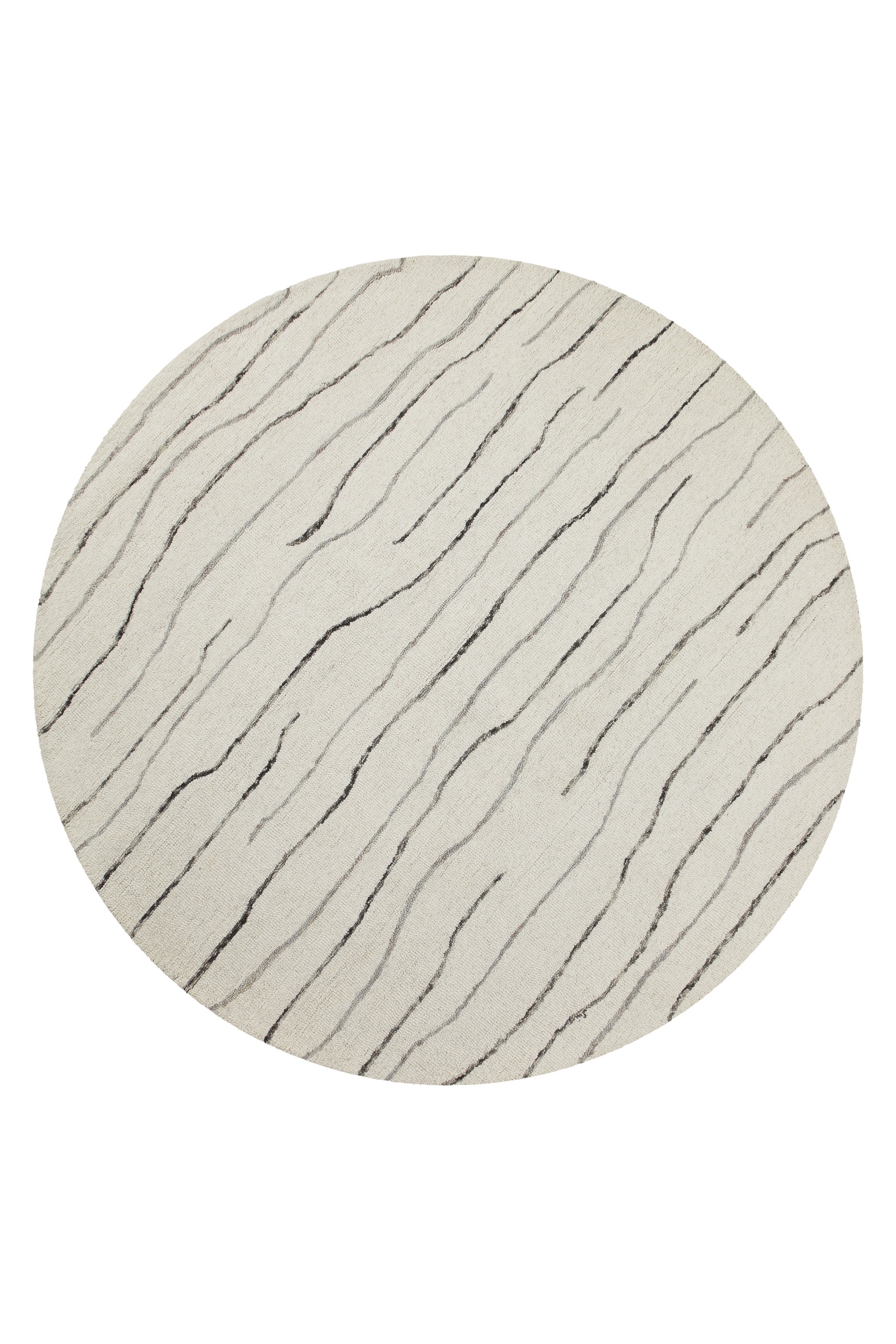 Wecon home Wollteppich »Hamptons ELEVEN«, rund, 10 mm Höhe, Schurwolle, Kurzflor, Wohnzimmer, Schlafzimmer, elegant, Wellen-Muster