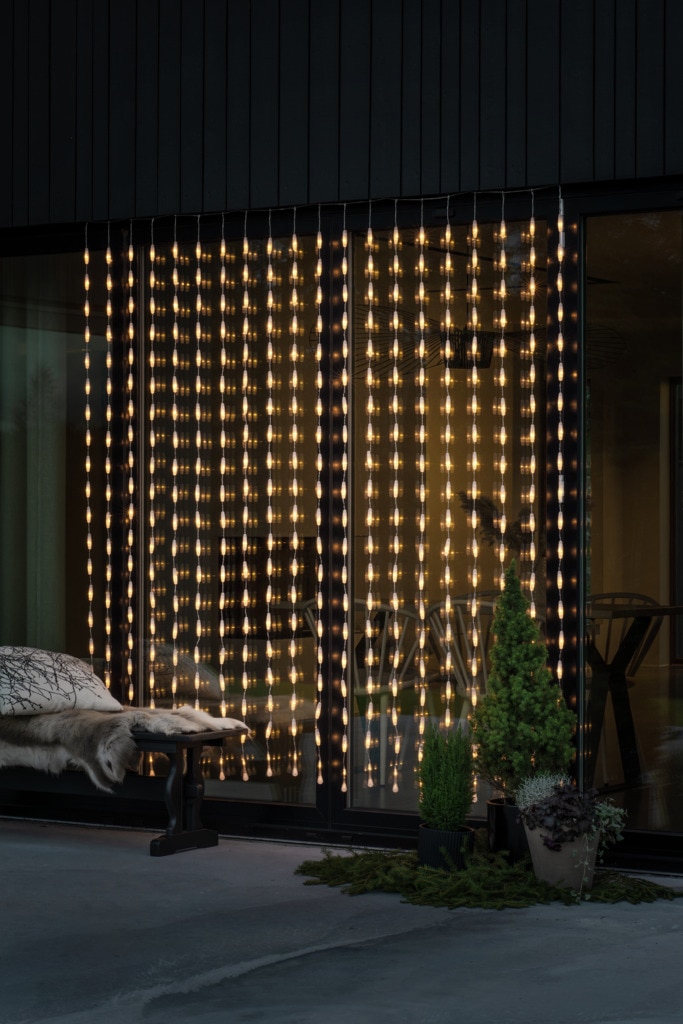 KONSTSMIDE LED-Lichtervorhang »Weihnachtsdeko aussen«, 400 warm weiße Dioden  auf Rechnung bestellen | Lichtervorhänge