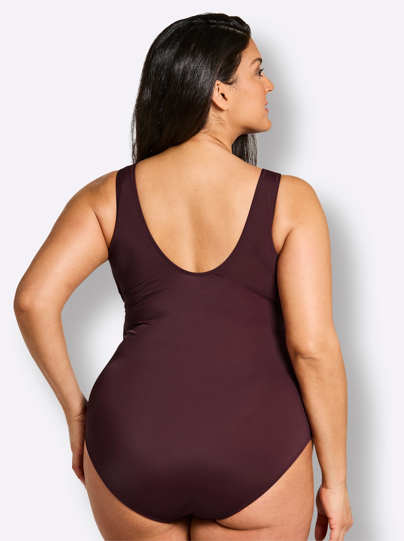 Sheego, Damen, Badeanzug, burgund, Cup F, 50 - Cup F, burgund, mit Shaping-Effekt