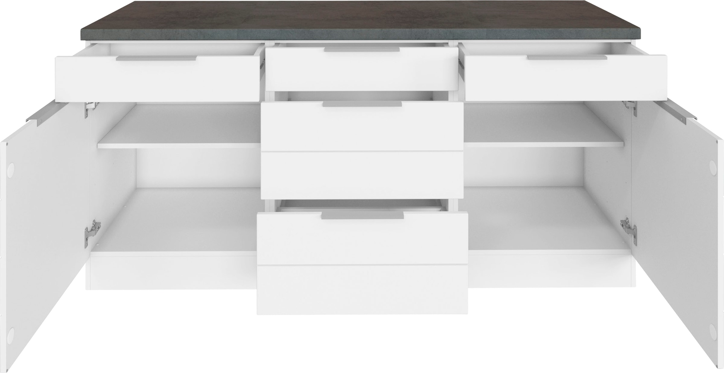 KOCHSTATION Unterschrank »KS-Luhe« 180 cm breit, für viel Stauraum, MDF-Fronten mit waagerechter Lisene