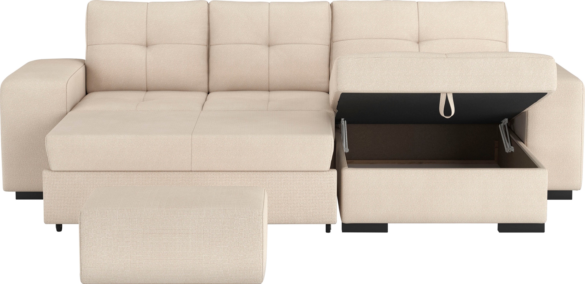 COTTA Ecksofa »Mattina L-Form«, mit Hocker, wahlweise mit Bettfunktion & Bettkasten