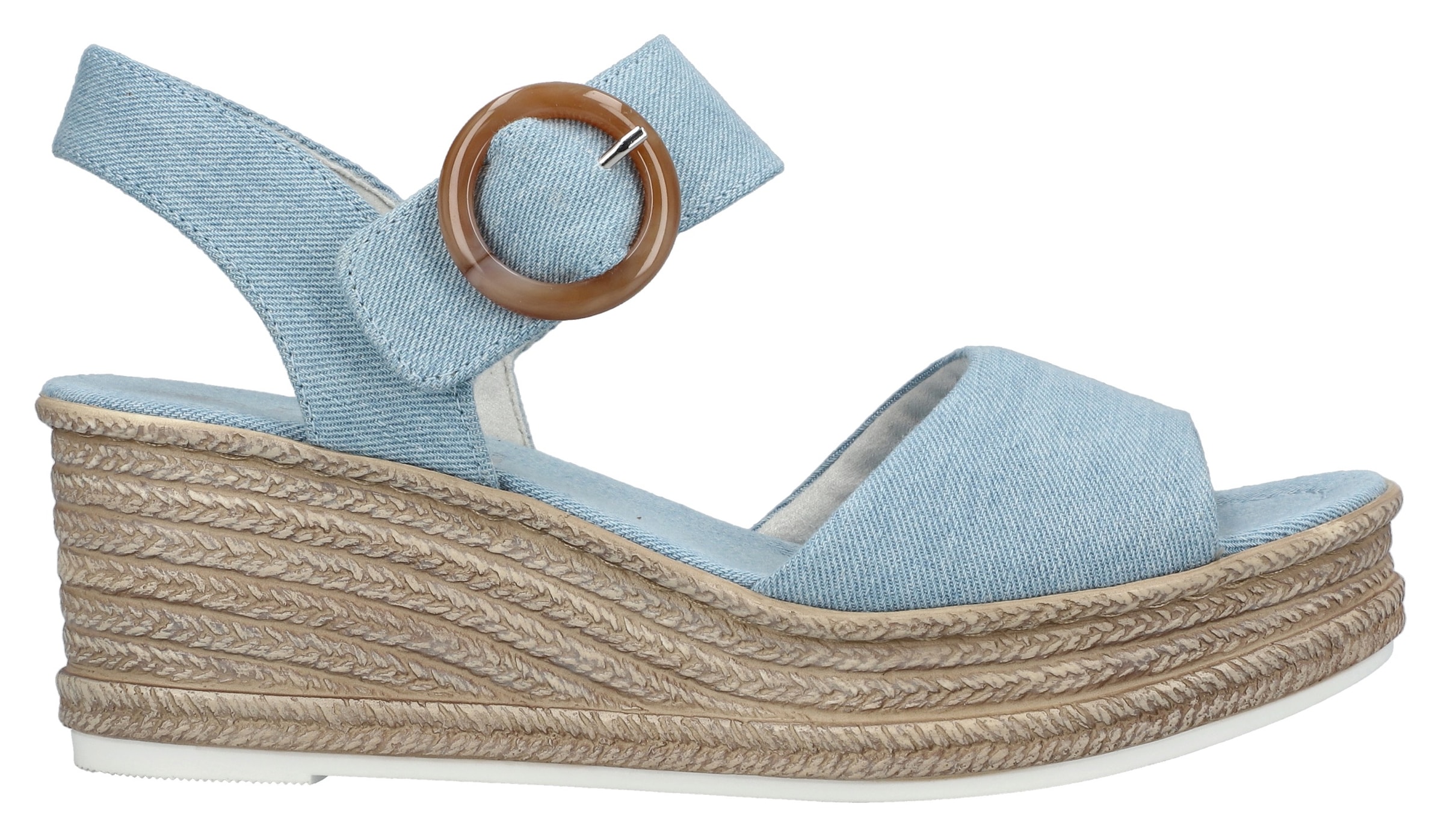 Rieker Keilsandalette  Sommerschuh, Plateausandale, Urlaubschuh mit Klettverschluss