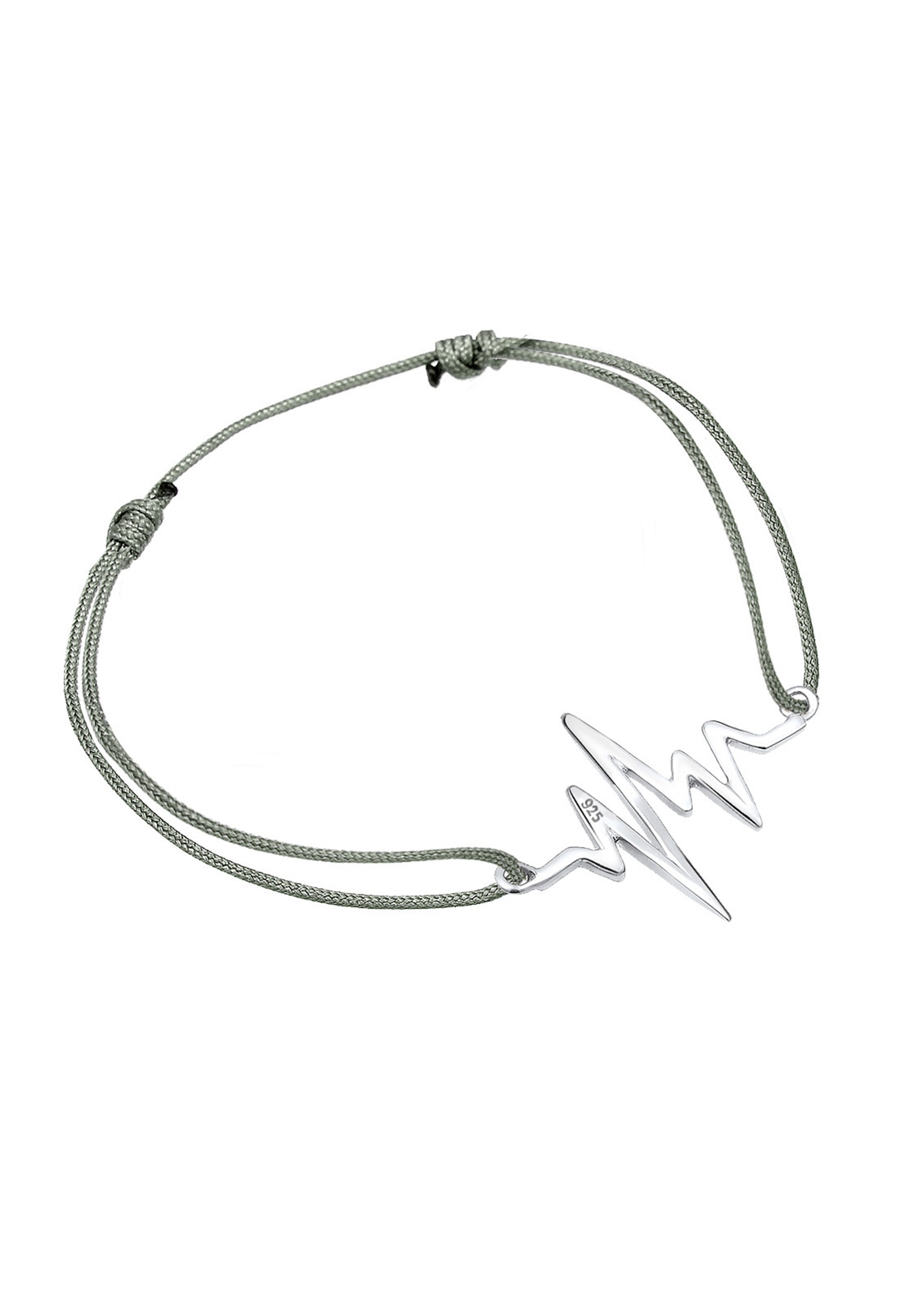 Elli Armkette »Armband Nylon Anhänger Herzschlag 925 Sterling Silber«