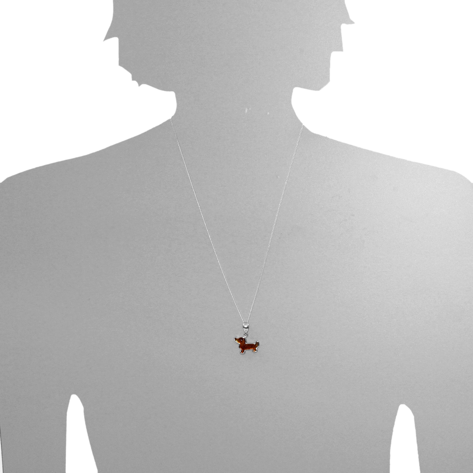OSTSEE-SCHMUCK Kettenanhänger »- Dackel - Silber 925/000 - Bernstein«